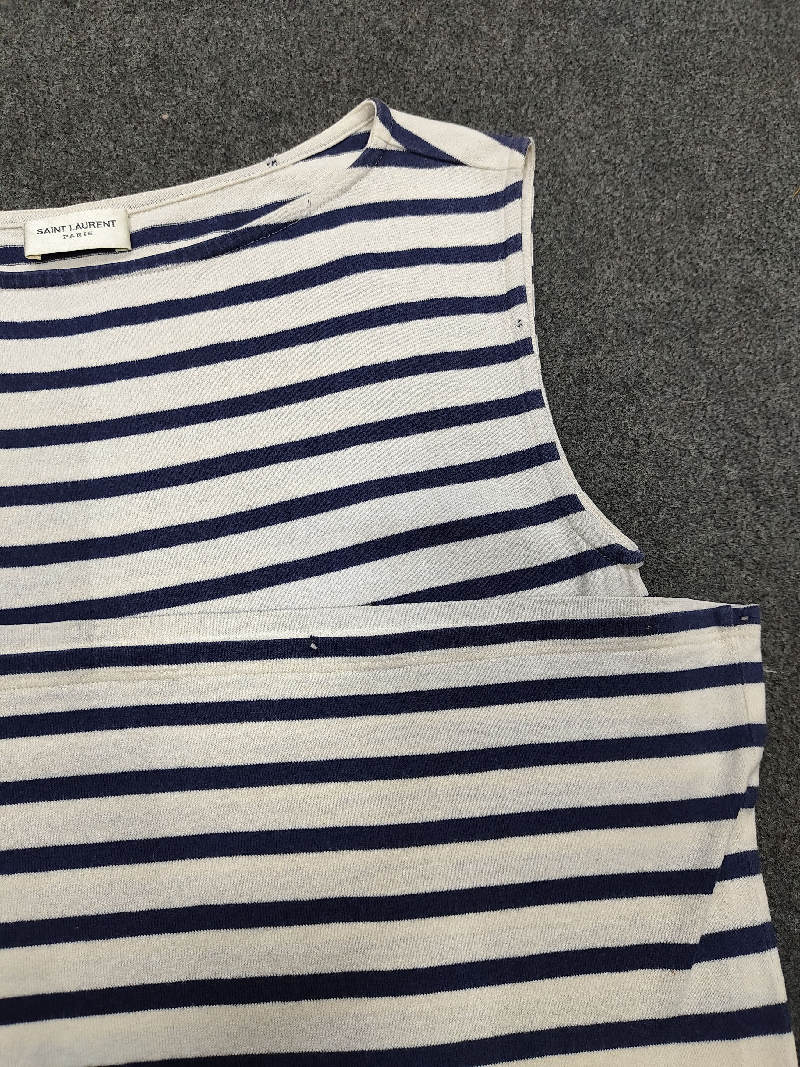 Saint Laurent Paris Saint Laurent- Classic Nautical Breton Stripe Sleveeless Top Size L / US 10 / IT 46 - 7 Thumbnail