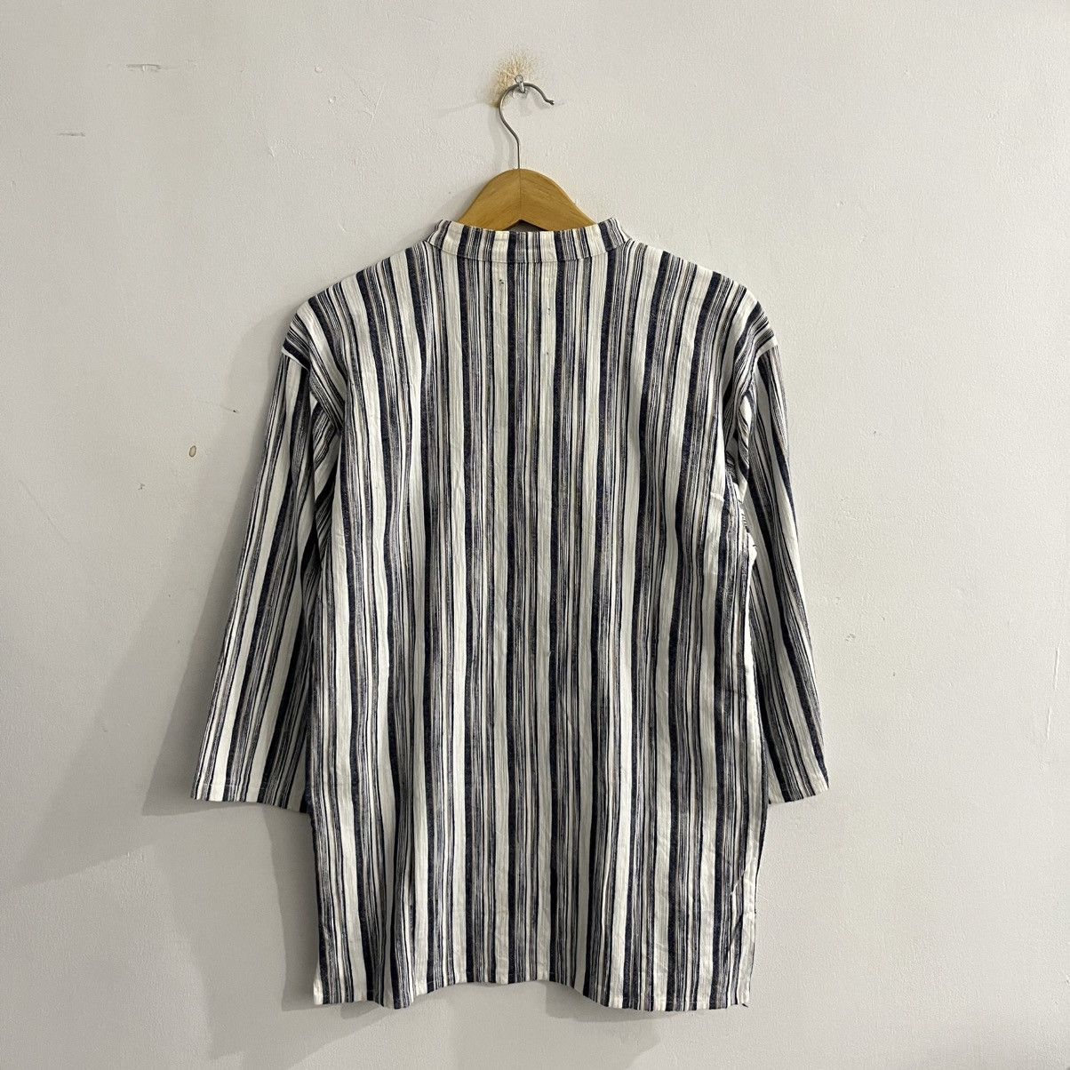 Japanese Brand Varese Uomo Striped 3/4 Sleeve Button Up Size US M / EU 48-50 / 2 - 5 Thumbnail