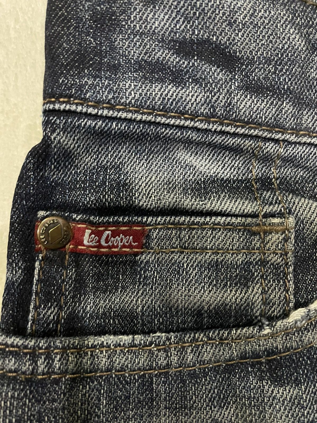 Lee Vintage Lee Cooper Straight Cut Distress Faded Dark Blue Size US 30 / EU 46 - 6 Thumbnail