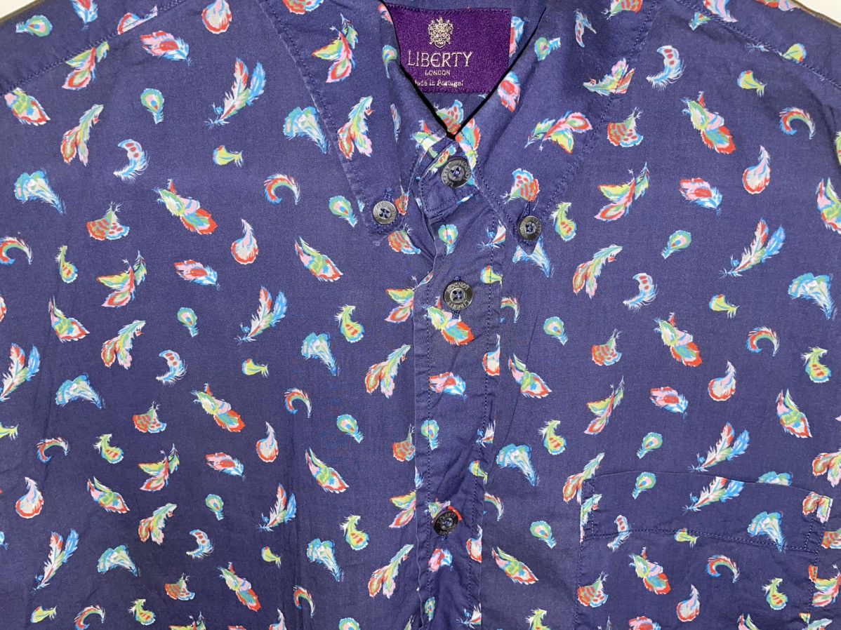 Liberty Liberty of London short sleeve button down, blue paisley, XL Size US XL / EU 56 / 4 - 5 Thumbnail