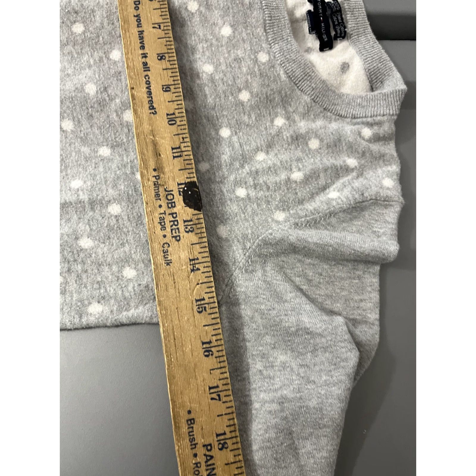 Tommy Hilfiger Tommy Hilfiger Women’s Pink Polka Dot Jumper Round Neck Sweater S Gray Logo Knit Pullover Casual Size S / US 4 / IT 40 - 5 Thumbnail