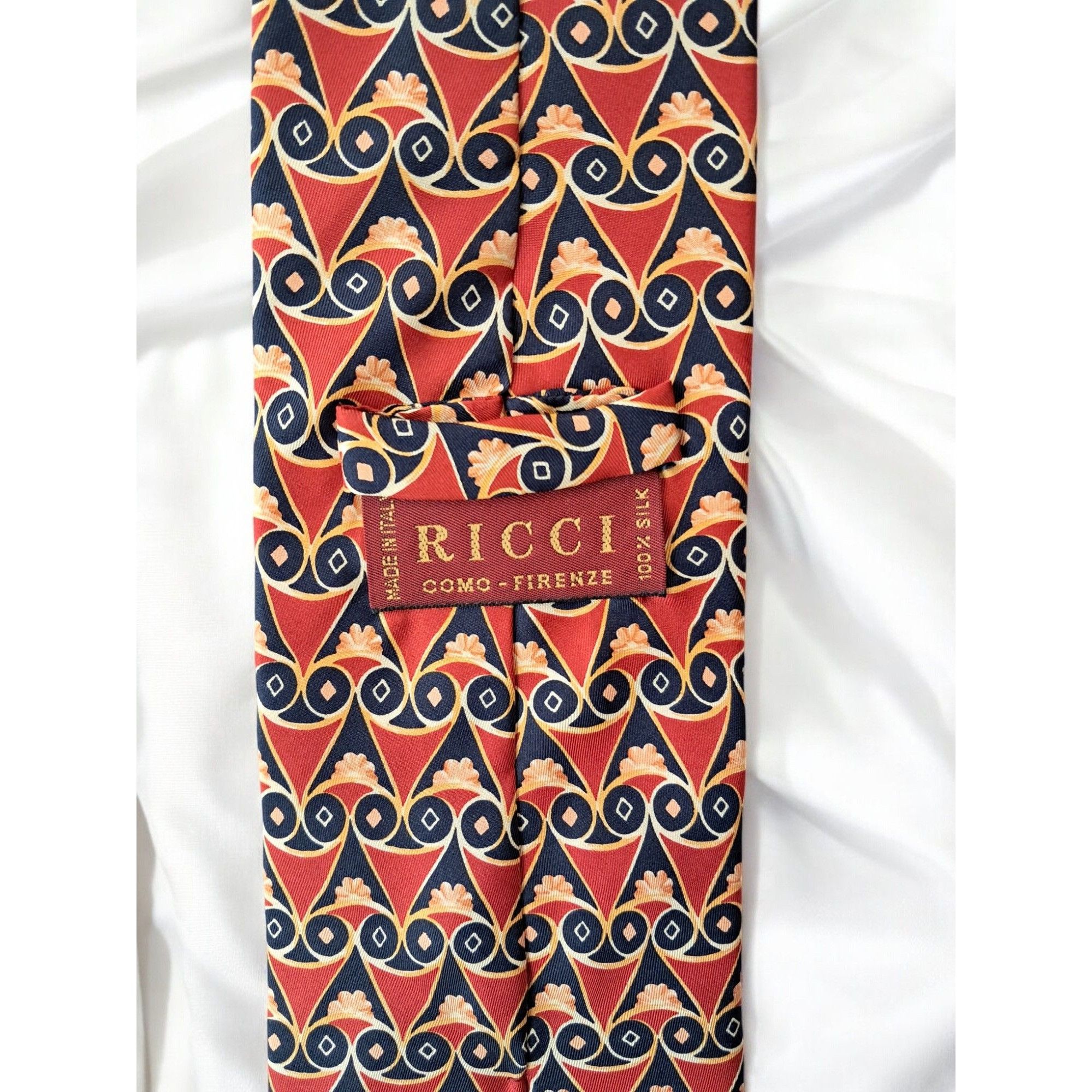 Vintage Ricci Como Firenze 100% Silk Tie—Vintage 1990s Italian Luxur Size ONE SIZE - 5 Thumbnail