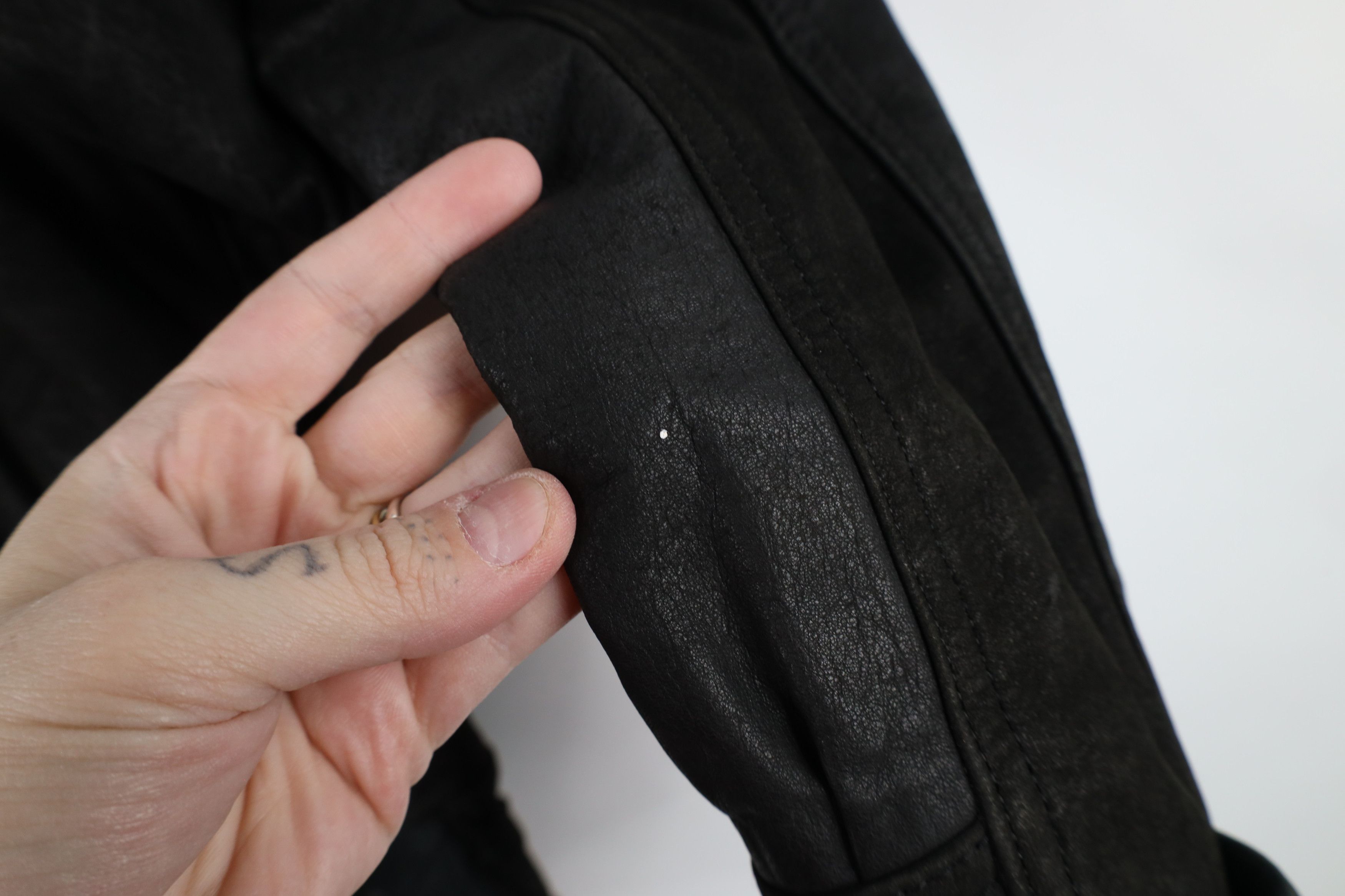 Vintage Vintage 90s Streetwear One Button Suede Leather Jacket Size S / US 4 / IT 40 - 4 Thumbnail