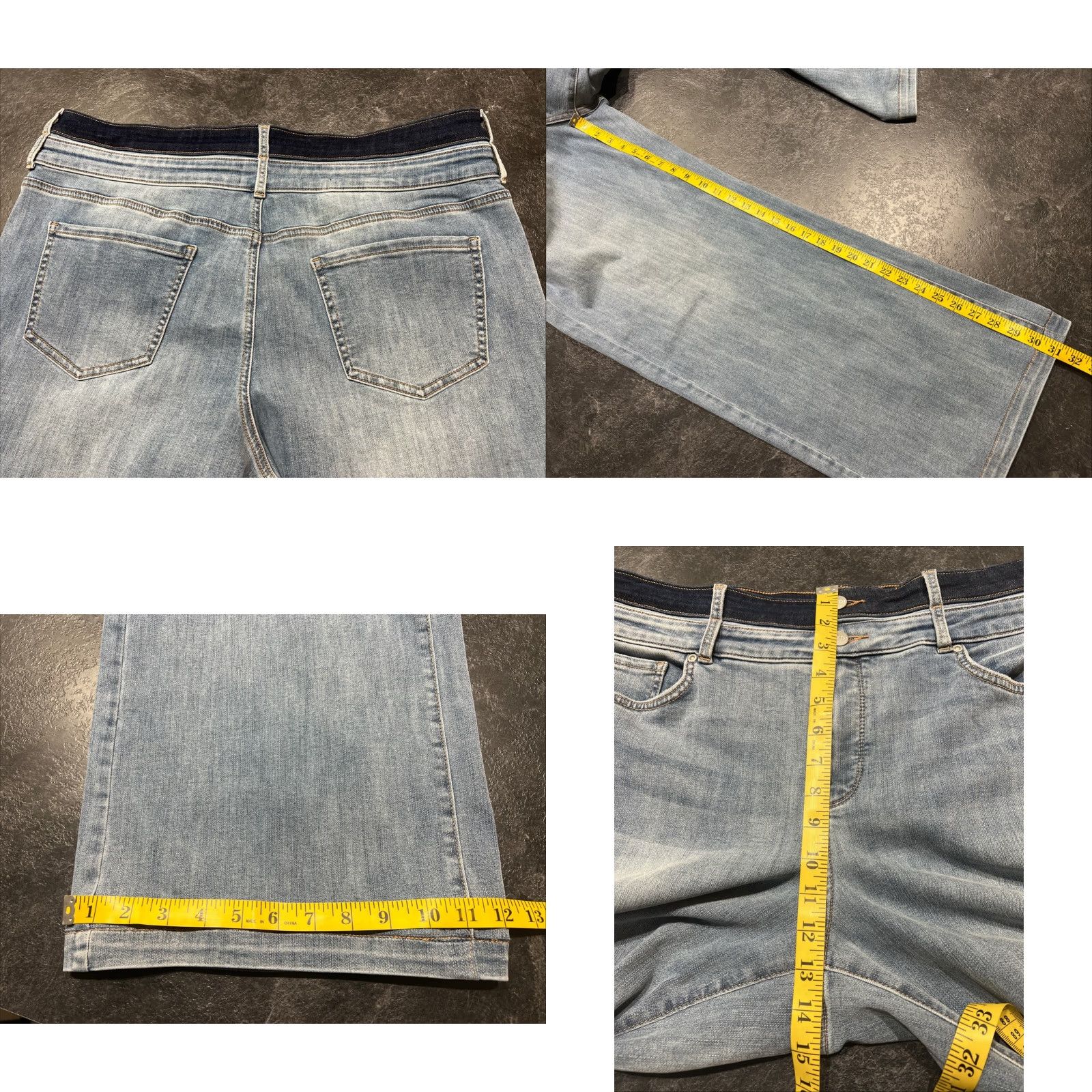 NYDJ VINTAGE NYDJ Jeans Women's Wide Leg High Rise Lift X Tuck Size 16 Blue Stretch Denim Size 38" / US 16 / IT 52 - 8 Thumbnail