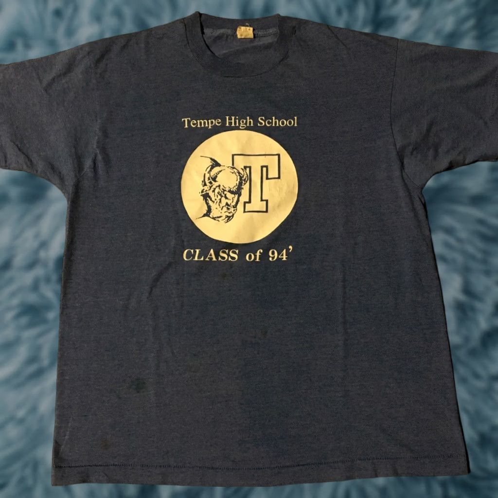 Vintage VINTAGE Tempe High School Buffaloes Faded Distress Shirt M USA Track PE Grunge Shirt Mens Blues Size US M / EU 48-50 / 2 - 1 Thumbnail