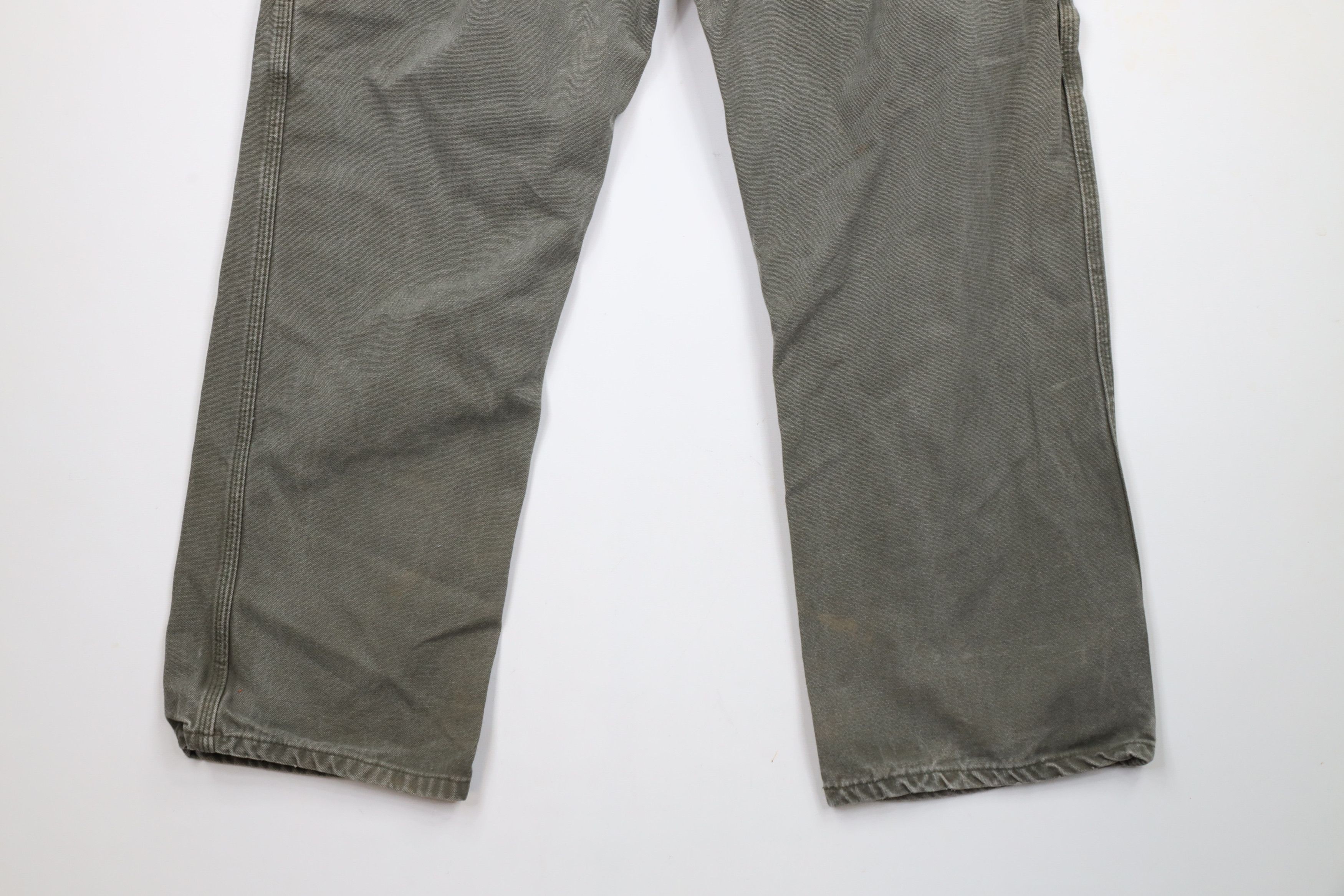 Dickies × Vintage Vintage 90s Dickies Out Wide Leg Canvas Dungaree Pants Green Size US 42 / EU 58 - 11 Thumbnail