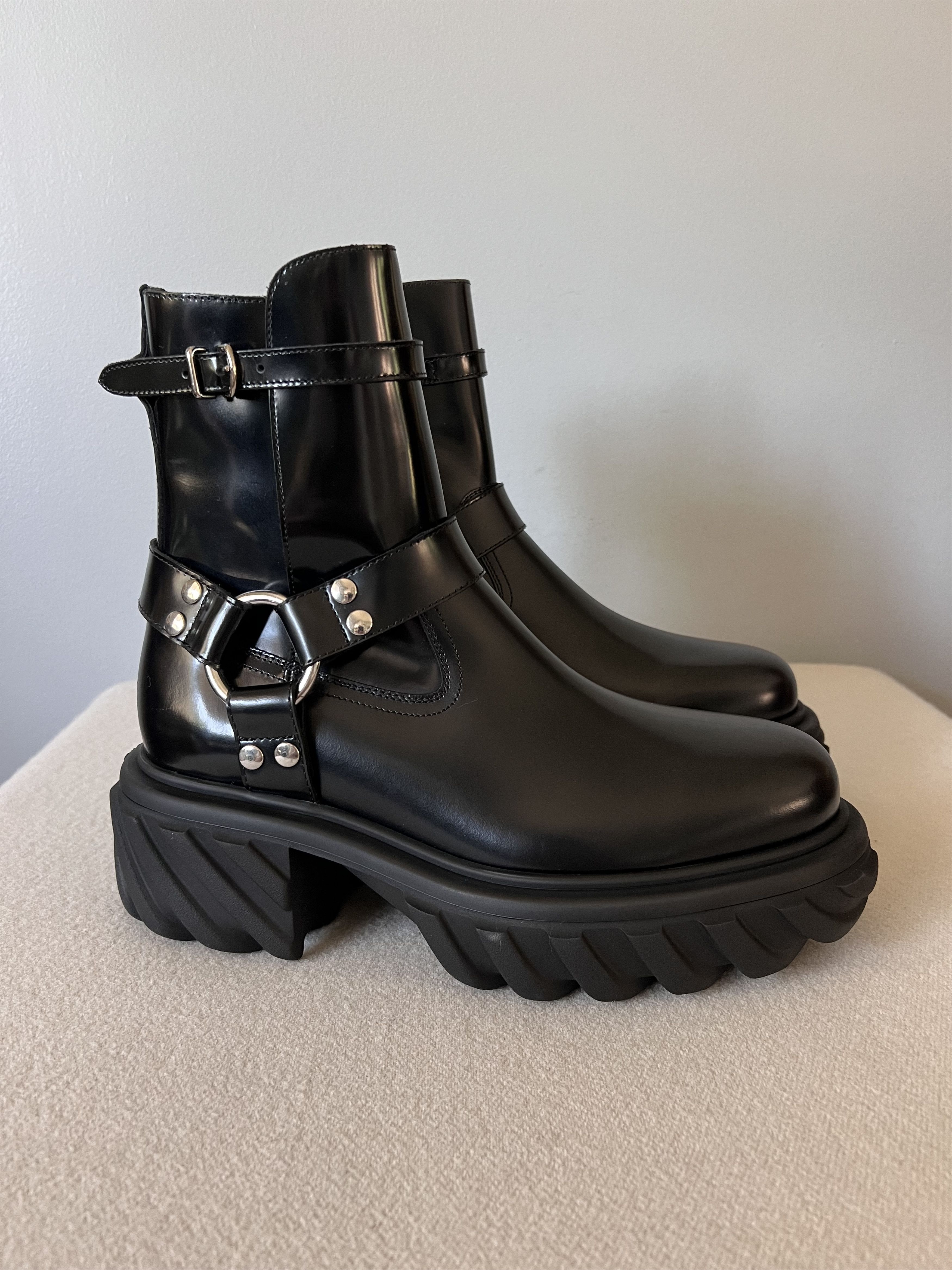 Off-White Off White Exploration Motor Ankle Boots in Black | Grailed