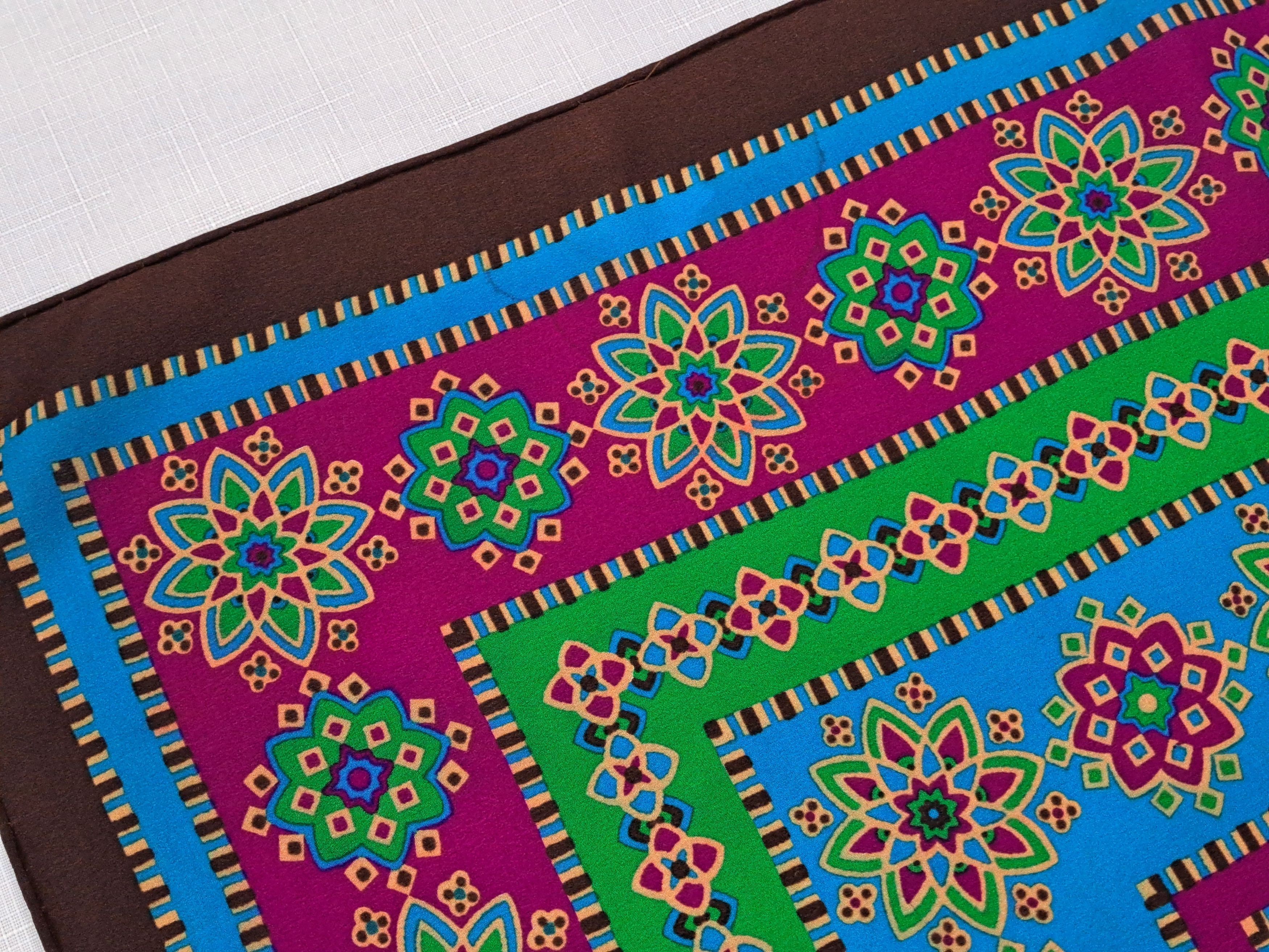 Vintage × Yves Saint Laurent Vintage Yves Saint Laurent geometric flower pattern scarf. Size ONE SIZE - 10 Thumbnail