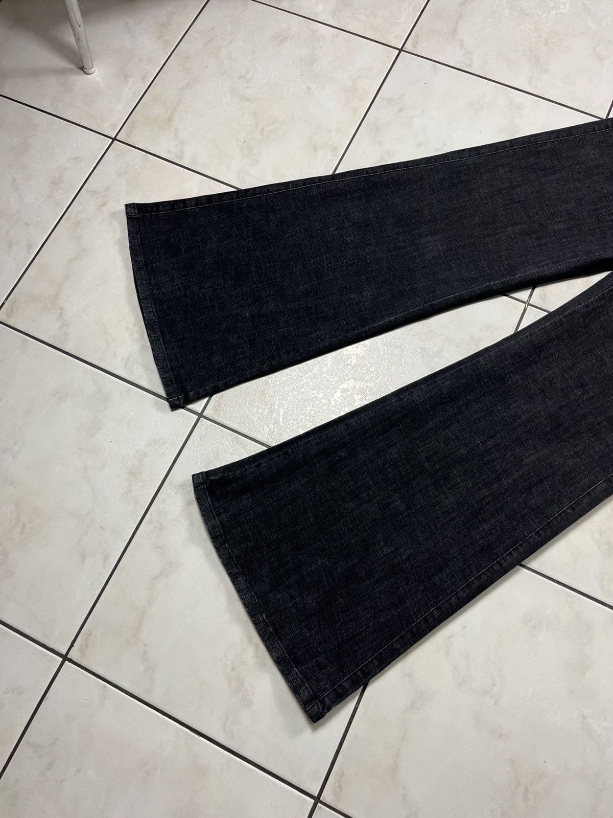 DOROTHEE SCHUMACHER × Designer Dorothee Schumacher flared dark goth denim jeans pants baggy Size 26" / US 2 / IT 38 - 8 Thumbnail