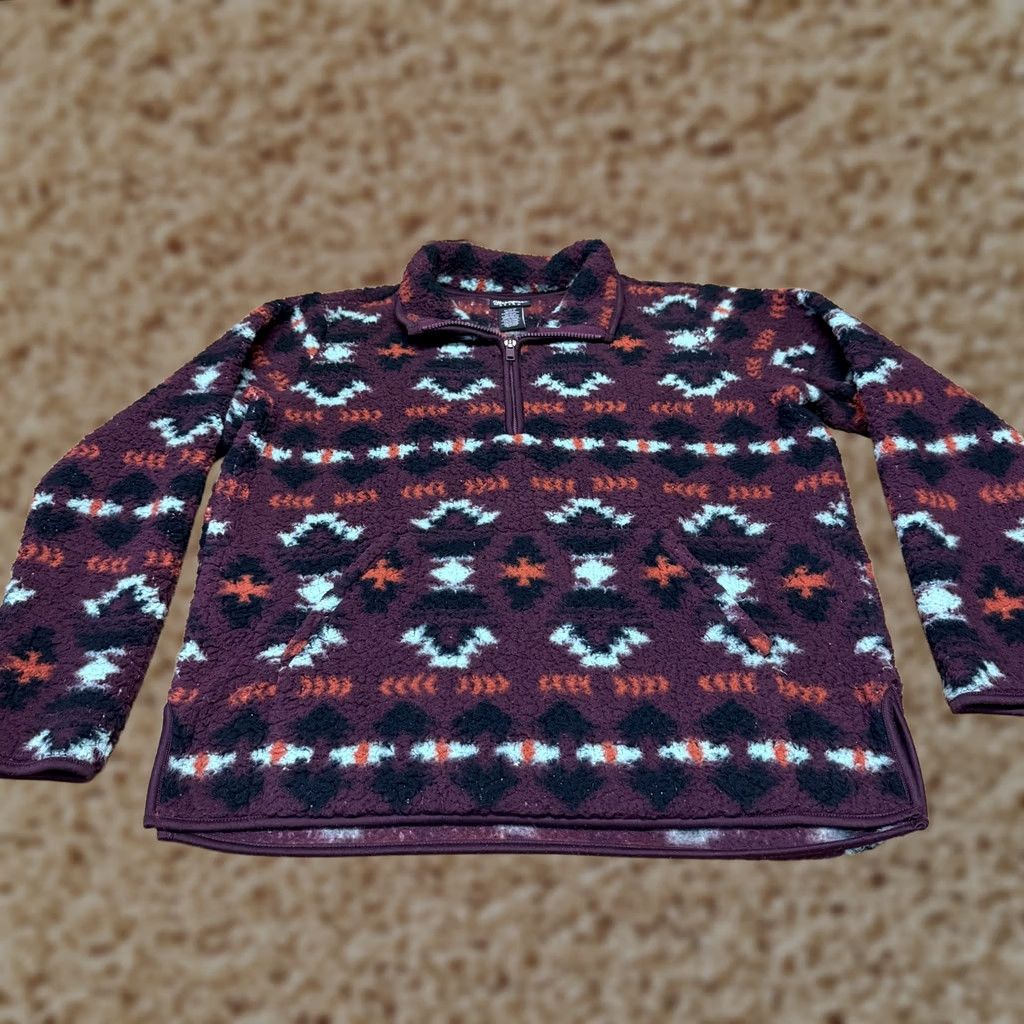 Wrangler Wrangler Retro Jacket Mens Medium Multicolor Fleece 1/4 Zip Southwestern Print Geometric Stand-Up Collar Size US M / EU 48-50 / 2 - 1 Thumbnail