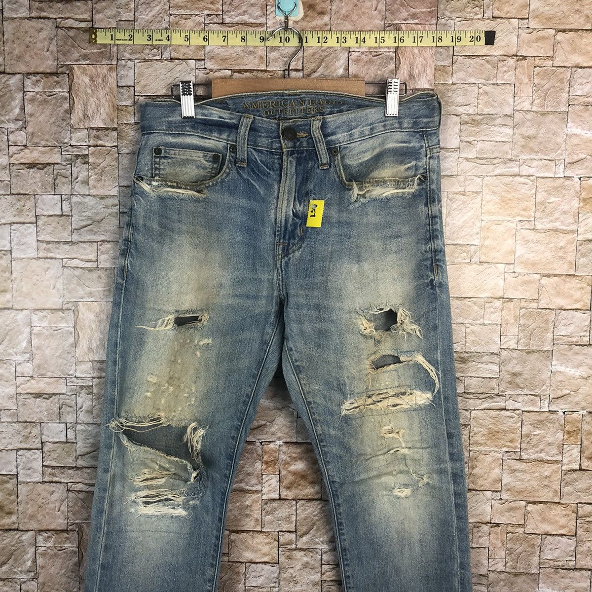 Japanese Brand American Eagle Outfitters Blue Distressed Denim Pants #A57 Size US 29 - 2 Thumbnail