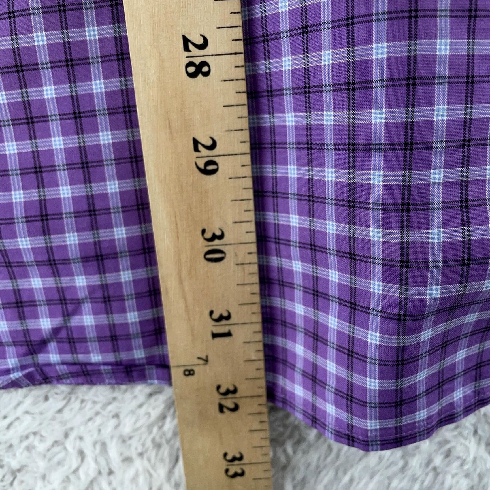Ralph Lauren Lauren Ralph Lauren Shirt Mens 18 34/35 Purple Plaid Long Sleeve Non Iron Dress Shirt Size 48R - 6 Thumbnail