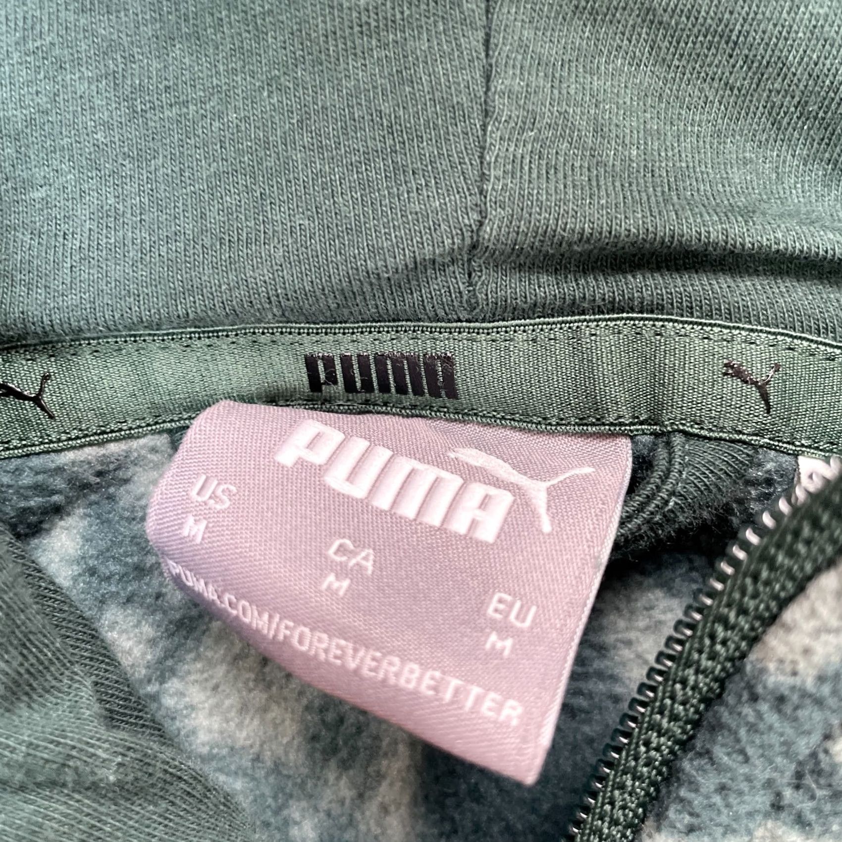Puma PUMA Hoodie Mens M Green Camo Fleece Zip Pullover Athleisure Performance Street Casual Logo Zipper Size US M / EU 48-50 / 2 - 3 Thumbnail