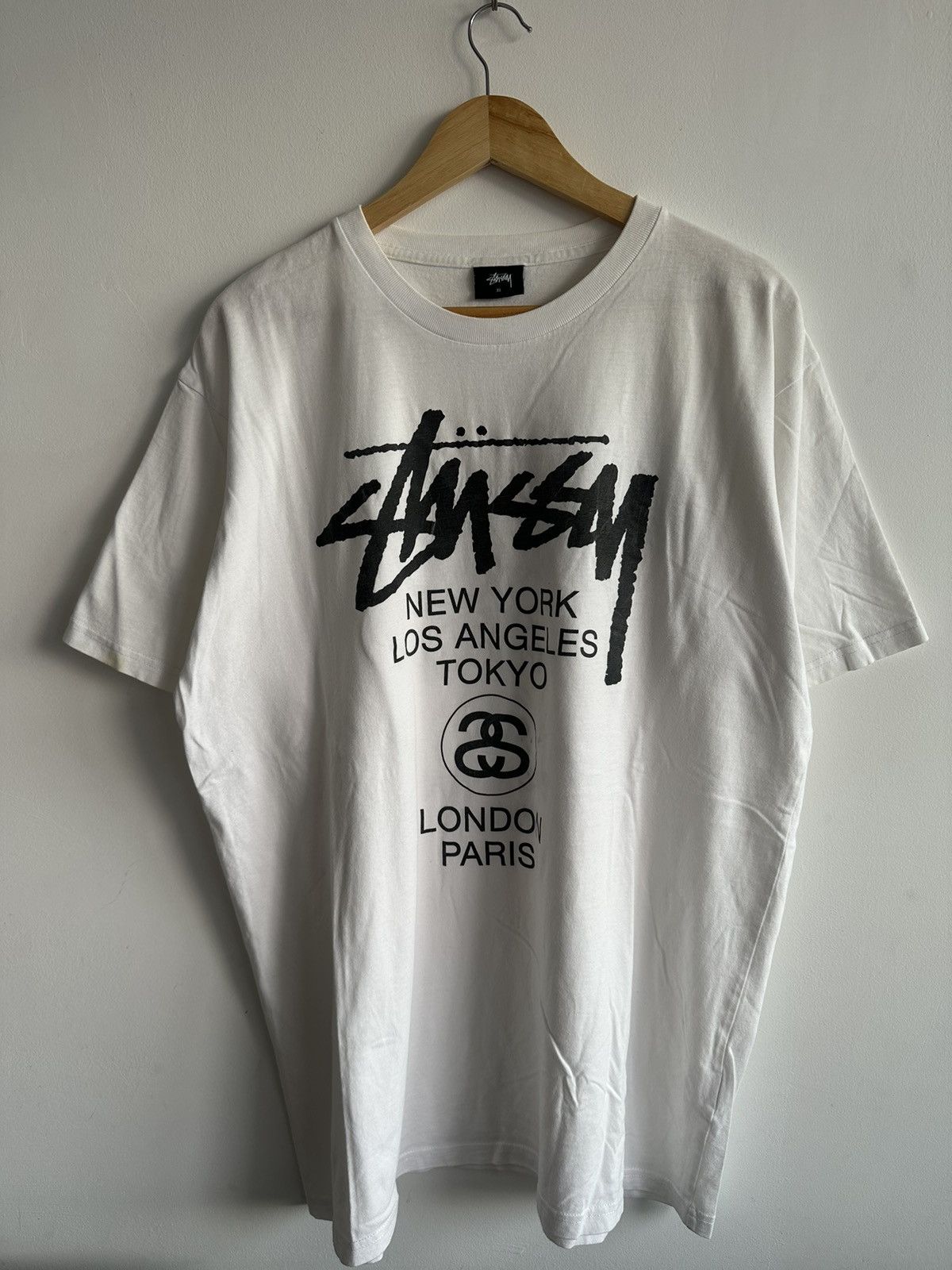 Japanese Brand × Stussy Stussy Worldwide Tour Streetwear Rare size XL Tshirt Size US XL / EU 56 / 4 - 1 Thumbnail