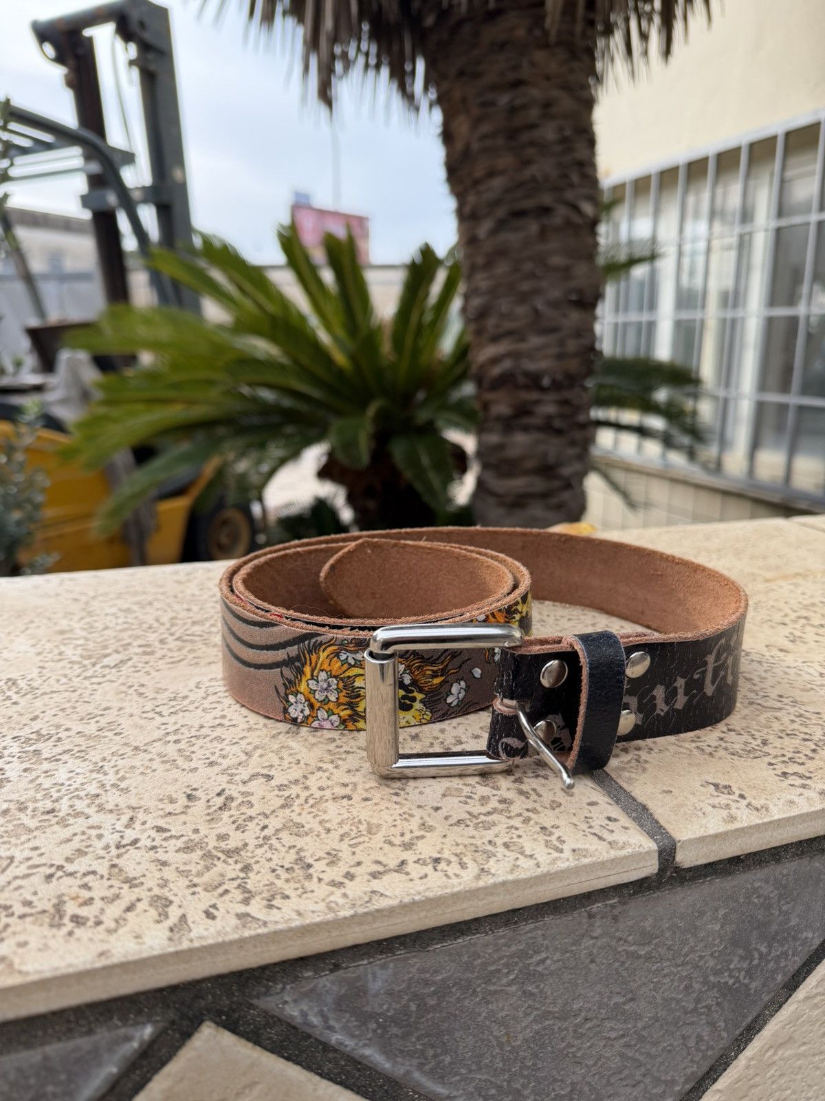 Ed Hardy Ed Hardy Leather Belt Brown Size ONE SIZE - 1 Thumbnail