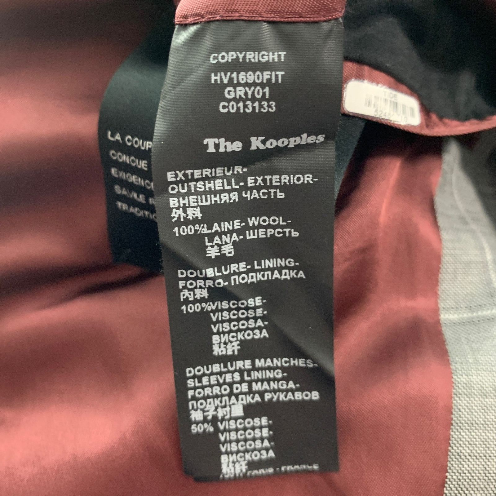 The Kooples THE KOOPLES Size 40 Grey Window Pane Wool Peak Lapel Suit Size 40R - 10 Thumbnail