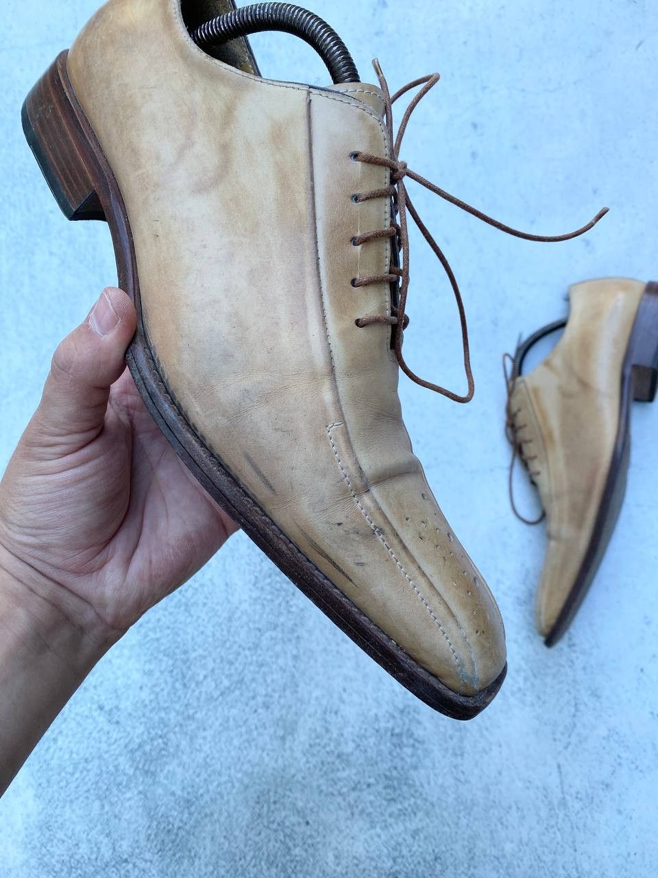 If Six Was Nine Italian Vintage Guidi style Leather Faded Shoes Size US 8 / EU 41 - 2 Thumbnail