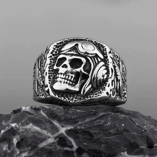 Jewelry Gothic Skull Ring ( size 8 to 14 ) Size ONE SIZE - 1 Thumbnail