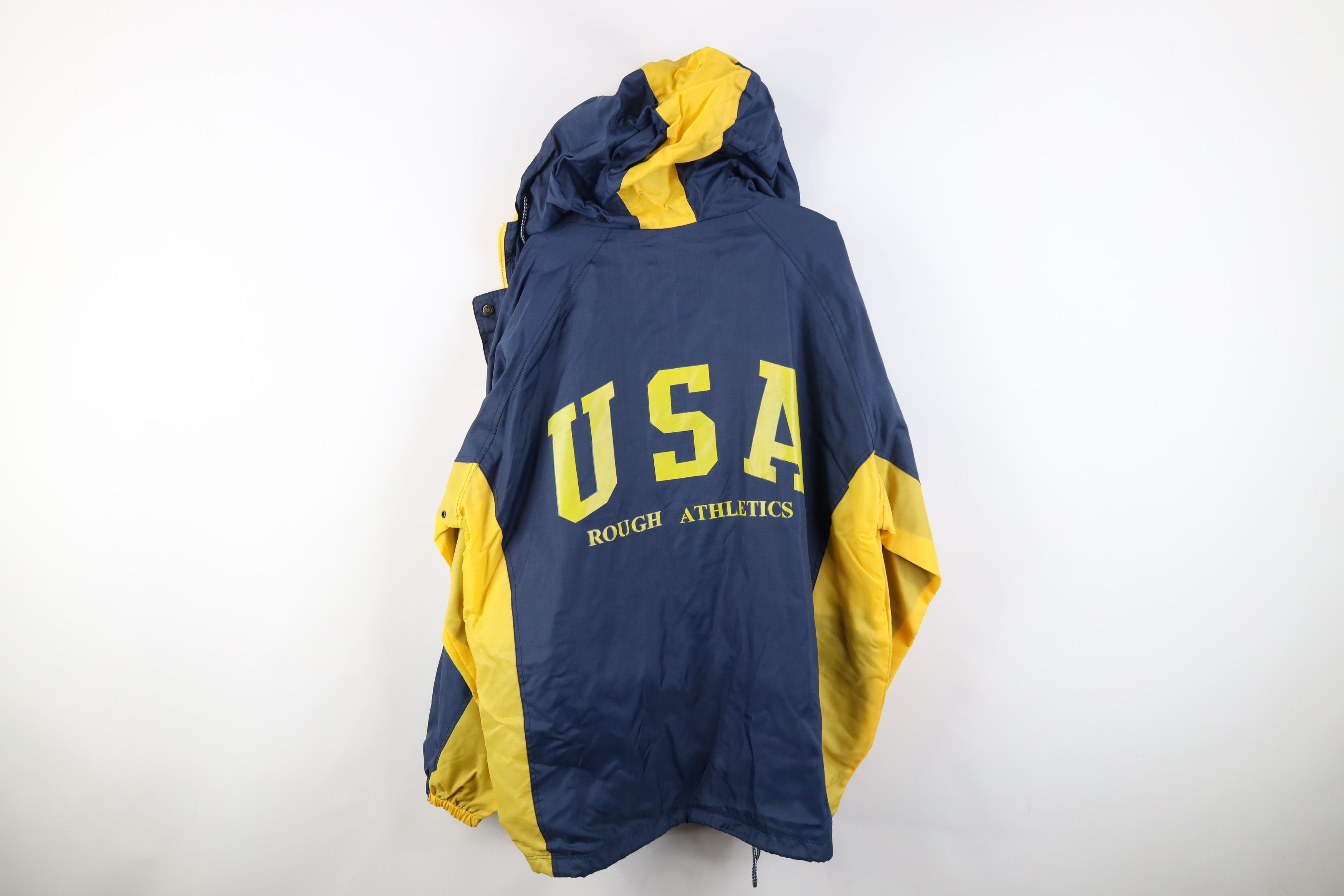 Vintage Vintage 90s Streetwear Athletics Hooded Windbreaker Jacket Size US XXL / EU 58 / 5 - 12 Thumbnail