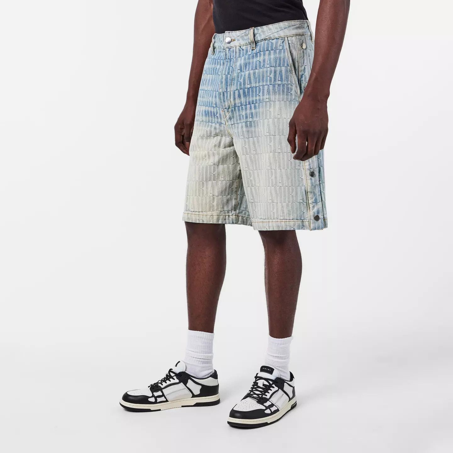 Amiri o1g2r1mq0426 Jacquard Denim Shorts in Multicolor Size US 34 / EU 50 - 3 Thumbnail