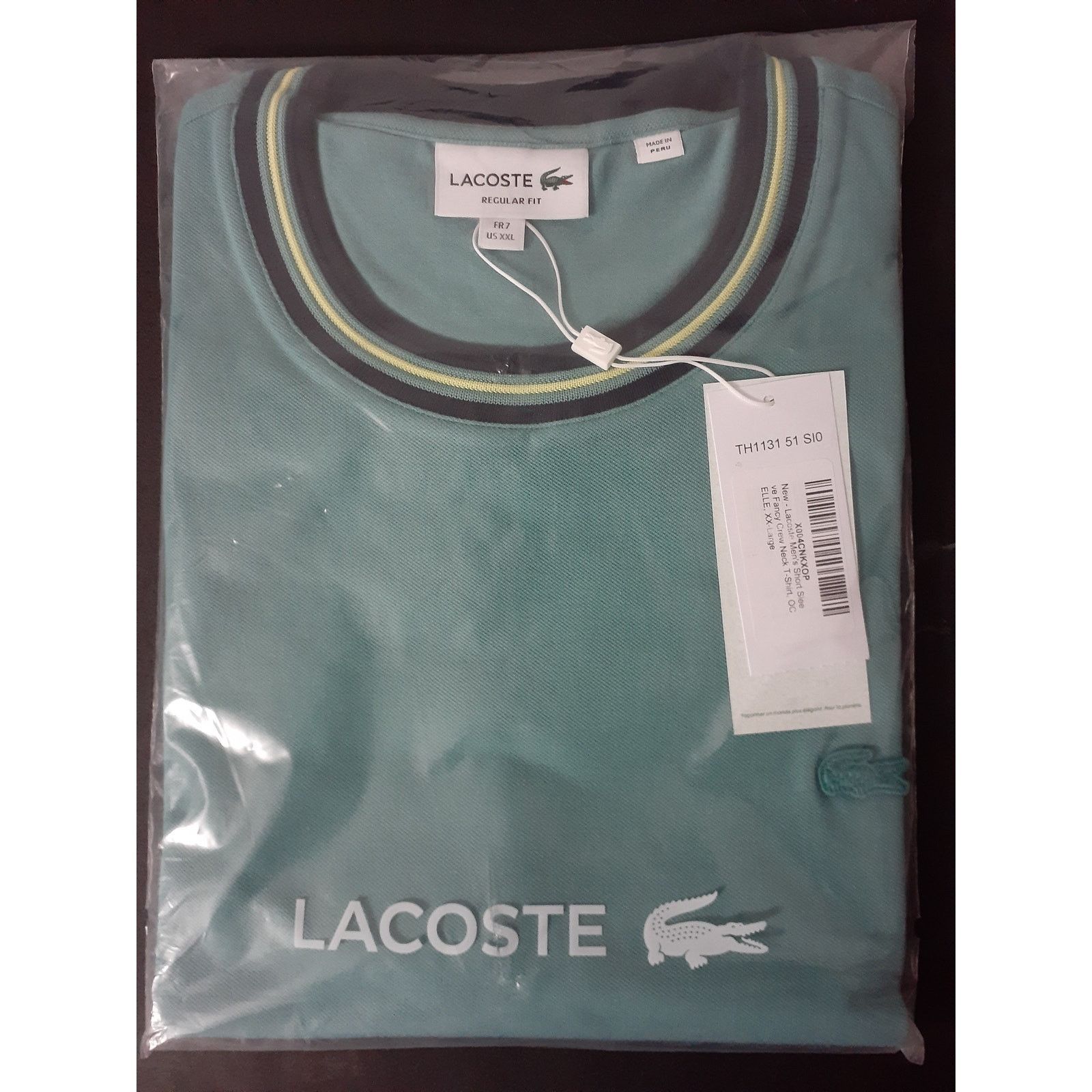 Lacoste Lacoste Men's Short Sleeve Fancy Crew Neck T-Shirt Celle 2XL Size US XXL / EU 58 / 5 - 2 Thumbnail