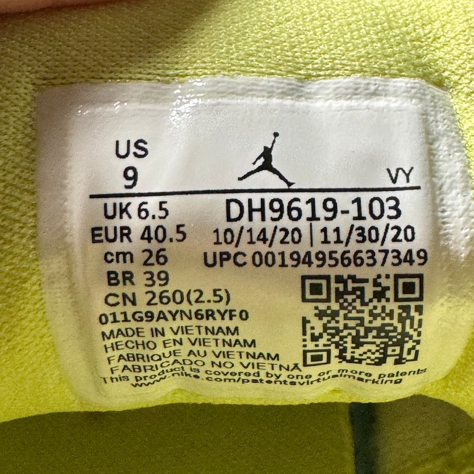 Jordan Brand × Nike Wmns Nike Air Jordan 1 Low Limelight Women's Shoes - Size 9 Size US 9 / IT 39 - 8 Thumbnail