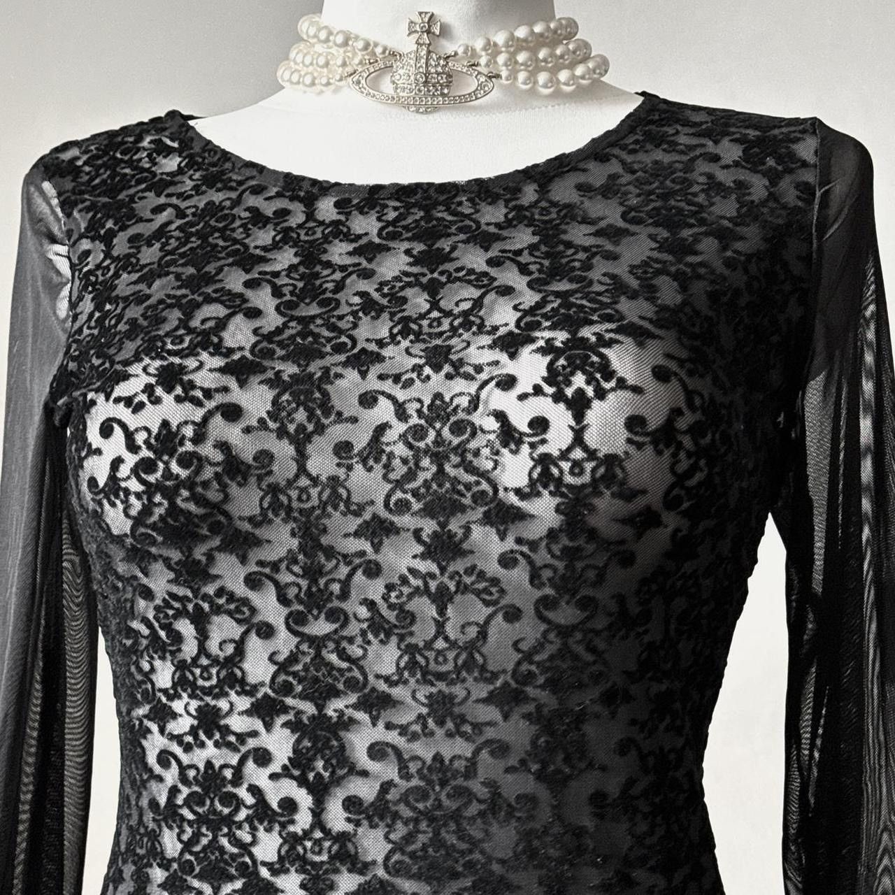 Vintage So unique lace gothic avant - garde blouse Size S / US 4 / IT 40 - 2 Thumbnail
