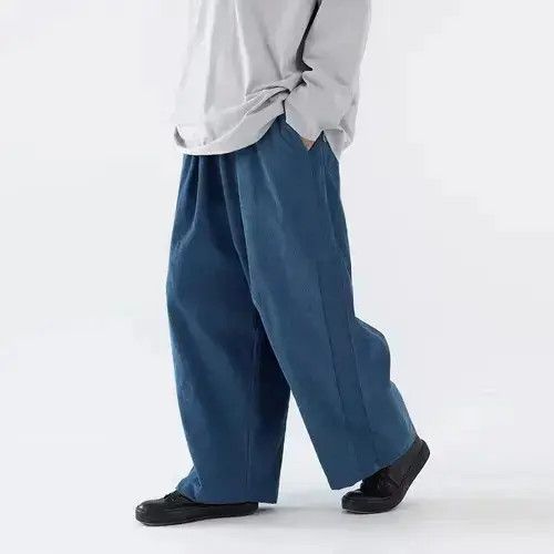 Jean 20AW Indigo Union Japan Blue Corduroy Wide Legs Pants Size US 32 / EU 48 - 1 Thumbnail