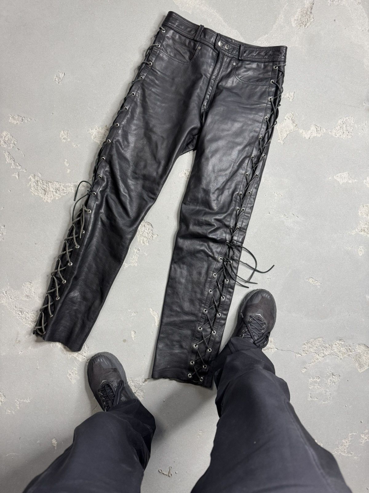 Japanese Brand × Vintage Vintage Leather pants Japan style racing motor Size US 32 / EU 48 - 1 Thumbnail