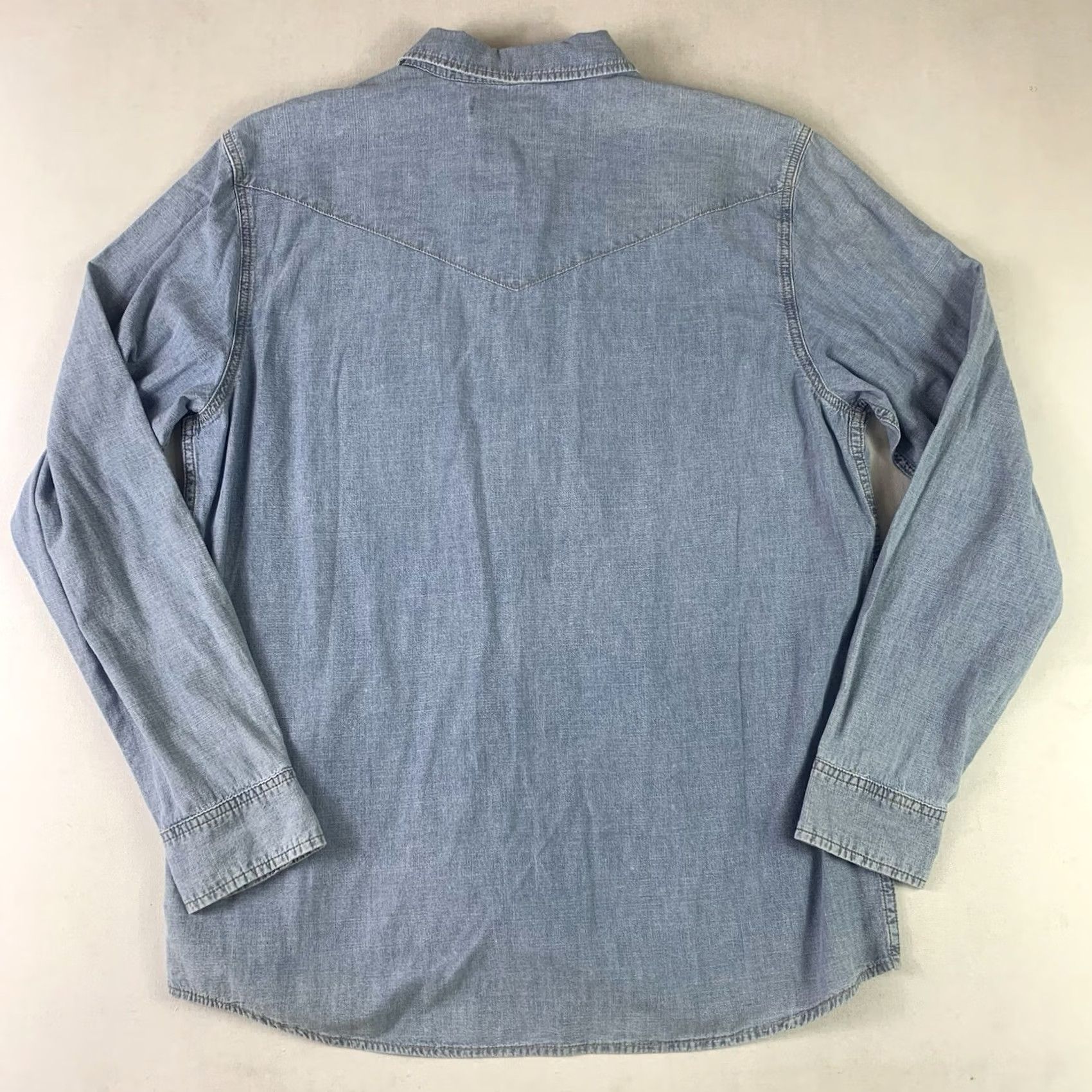 Vintage Boot Barn Western Blue Denim Shirt Mens XL Pearl Snap Cowboy Size US XL / EU 56 / 4 - 7 Thumbnail