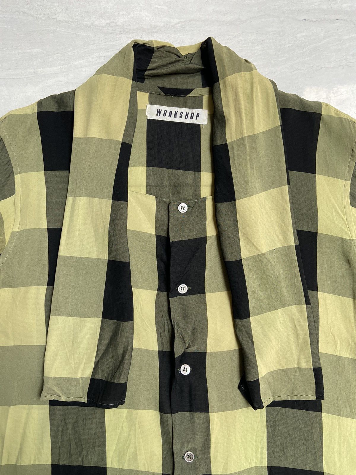 Designer × Japanese Brand × Yohji Yamamoto WORKSHOP Plaid Shirt Size US L / EU 52-54 / 3 - 3 Thumbnail