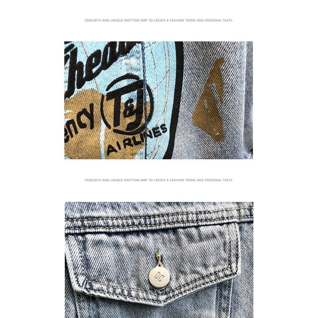 Cartoon Network Tommy & Jerry Jean Jacket Full Printed Streertwear Cool Size US XL / EU 56 / 4 - 6 Thumbnail