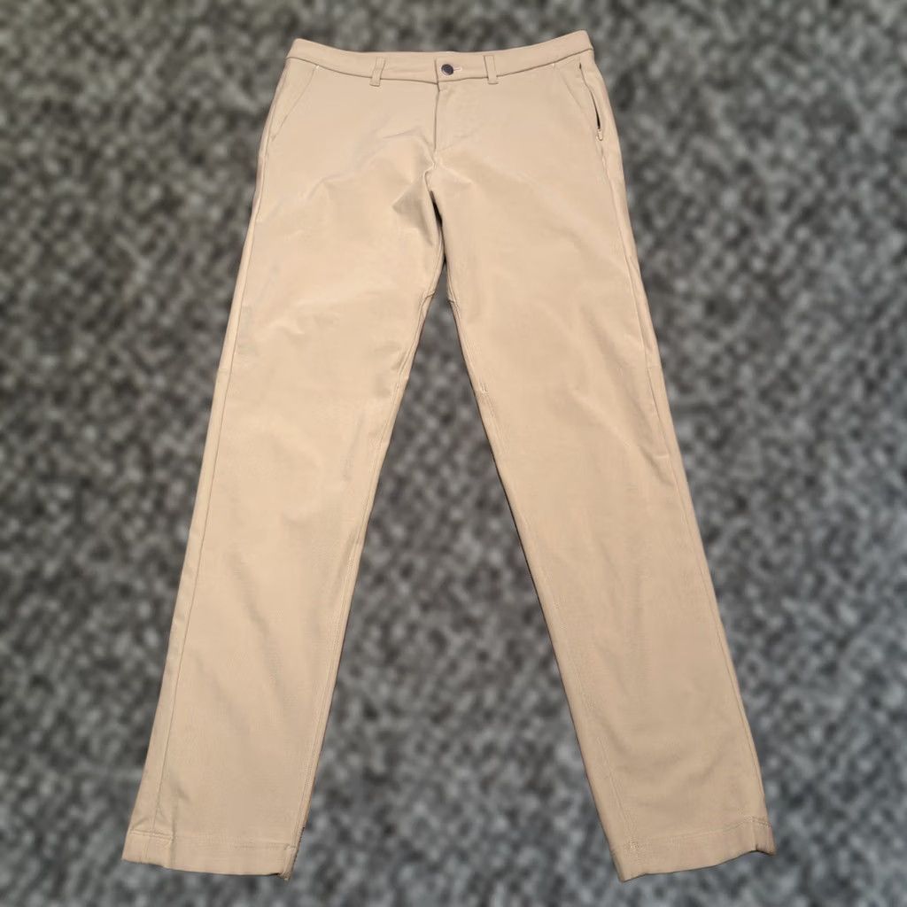 Lululemon Lululemon ABC Pants Mens 31 Slim Fit Tan Mid Rise Pocket Zip Size US 31 - 1 Thumbnail