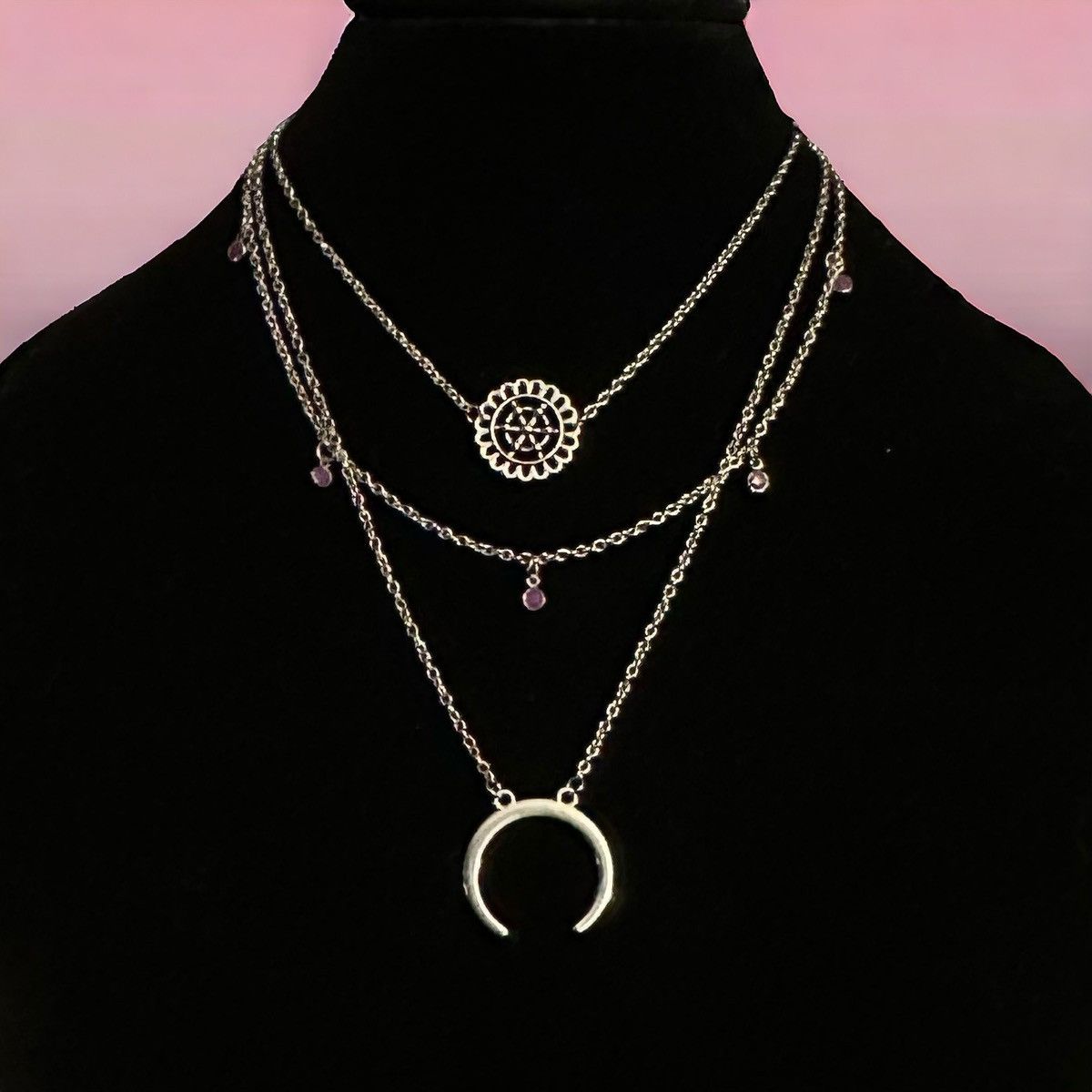 Other Layered multi strand sun and crescent moon necklace Size ONE SIZE - 1 Thumbnail