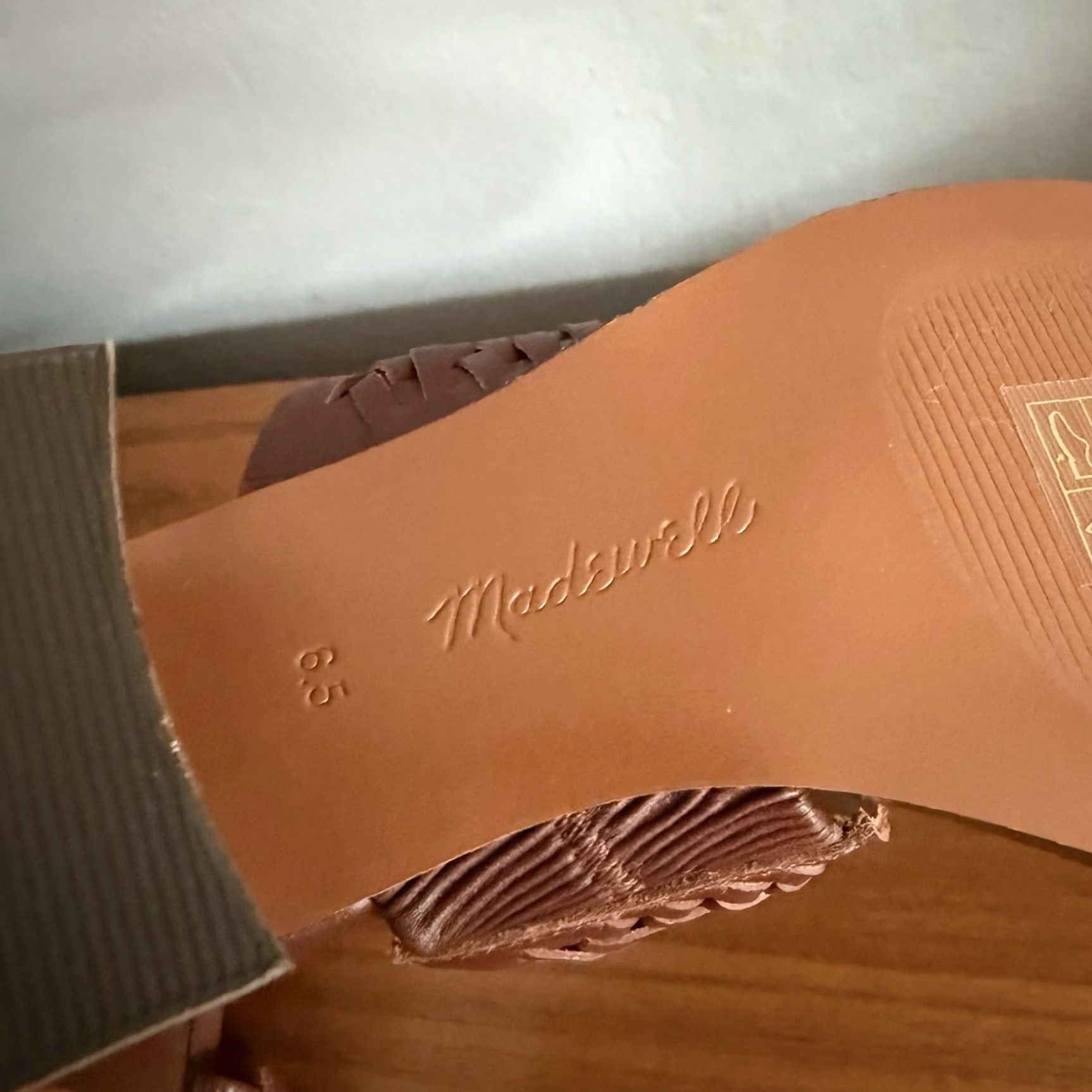 Madewell Madewell Roni Keira Woven Block Heel Sandal In Apple Butter Size 6.5 Womens Heels Apple Butter Block Heel Leather Upper M Width Shoes Size US 7 / IT 37 - 7 Thumbnail