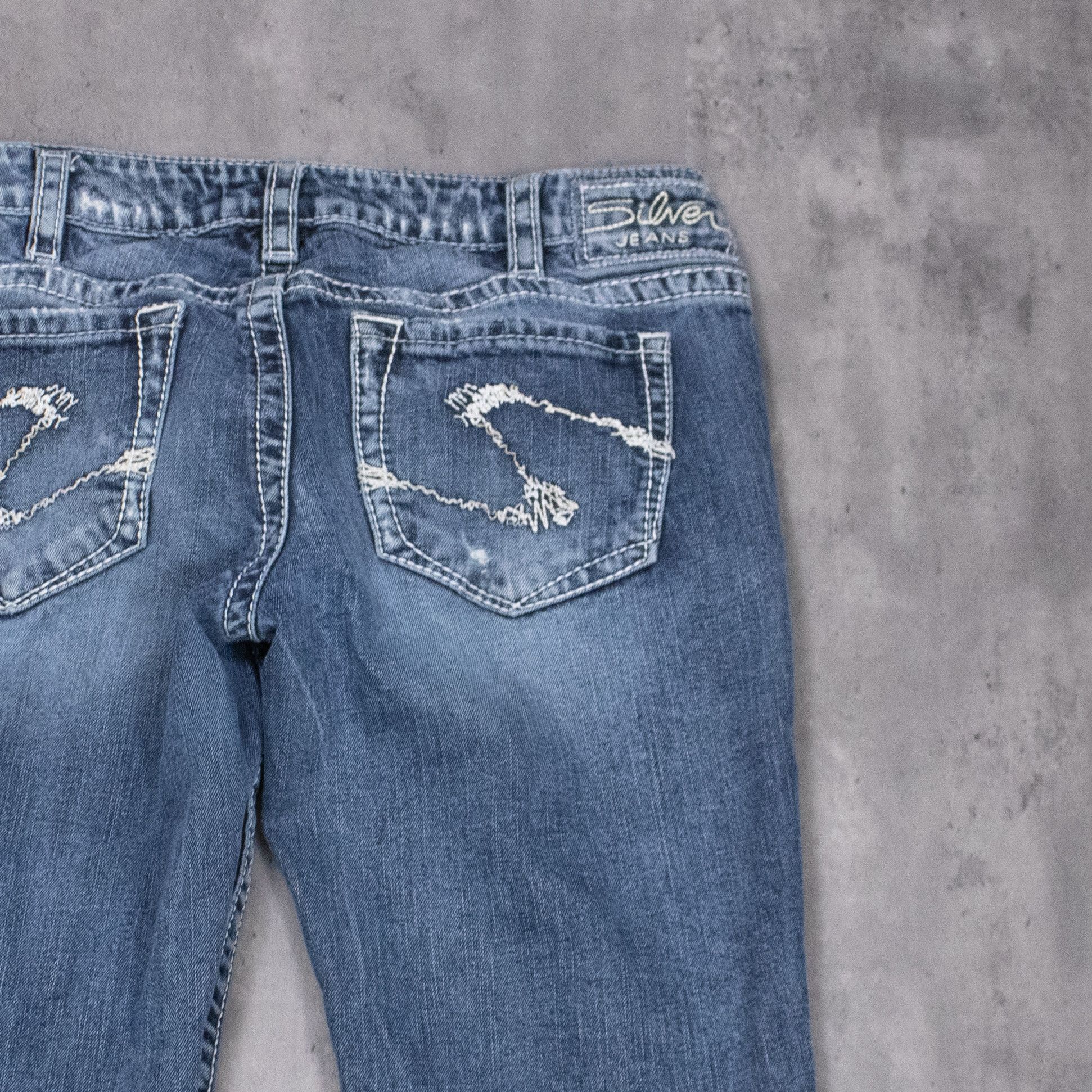Silver Jeans Co. Y2K Silver Jeans Co Aiko Bootcut Distressed Denim Jeans Size US 33 - 15 Thumbnail