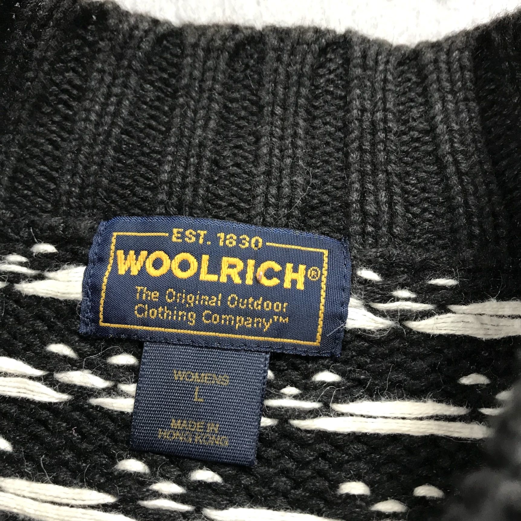 Vintage VINTAGE Woolrich Sweater Womens Large Cardigan 90s Full Zip Fair Isle Black Gray Deer Size L / US 10 / IT 46 - 4 Thumbnail