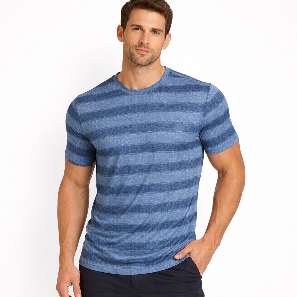 Weatherproof 32 Degrees Cool Striped Round Neck Short Slv Tee Summer Size US L / EU 52-54 / 3 - 1 Thumbnail