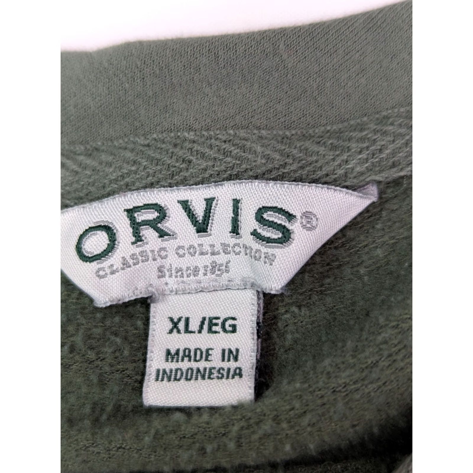 Orvis Orvis Lightweight Modal Blend Crew Neck Pullover Sweatshirt, Men XL Green Regular Fit, Solid Pattern Merlot? Size US XL / EU 56 / 4 - 4 Thumbnail
