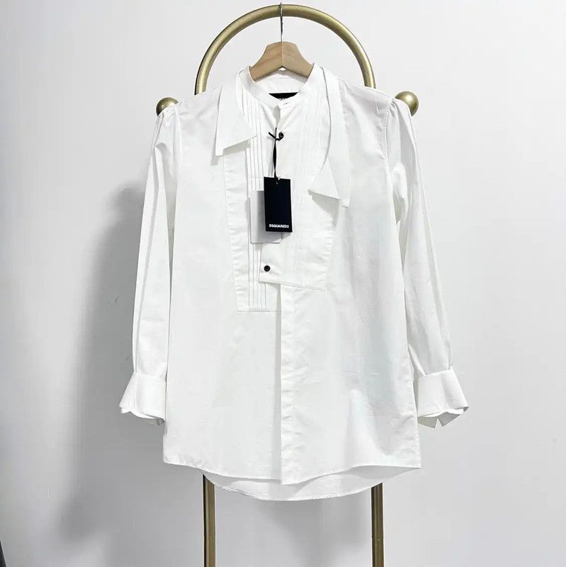 Dsquared2 DSQUARED2 Women's Long Sleeve White Shirt 0089 Size XL / US 12-14 / IT 48-50 - 1 Thumbnail