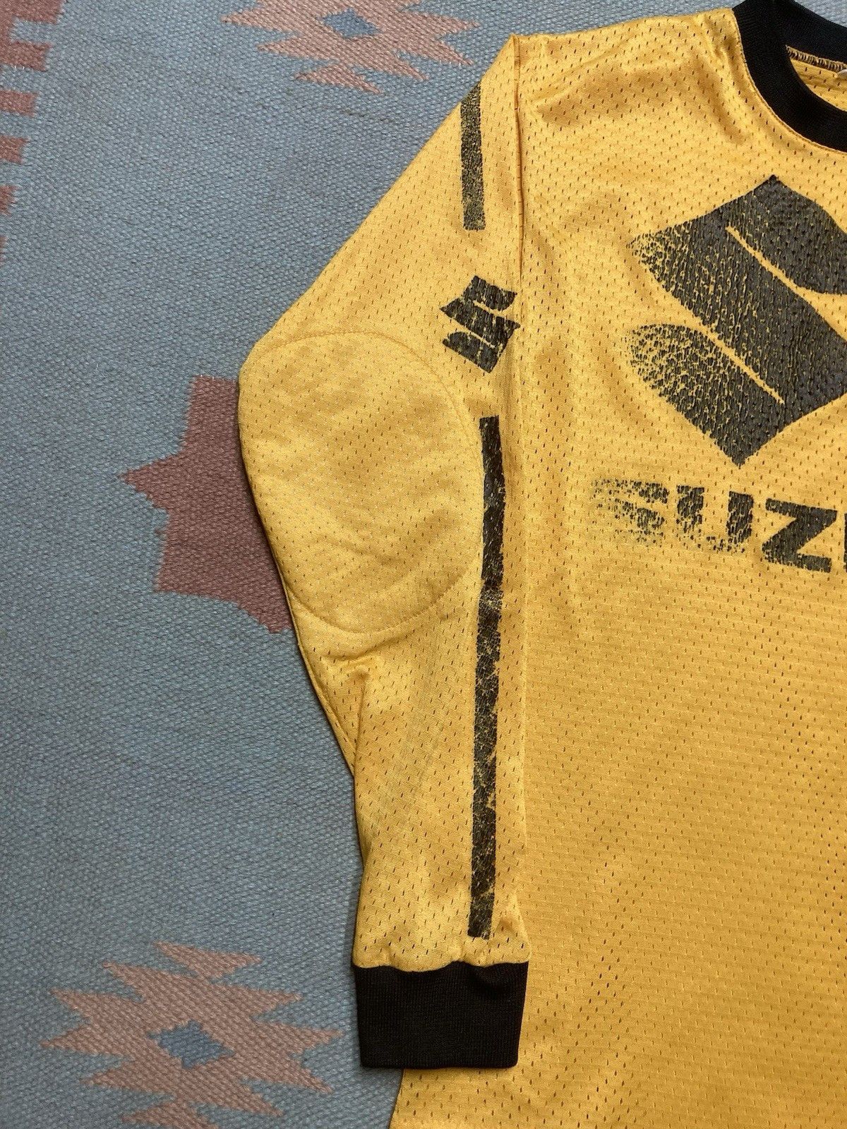Vintage 70s Suzuki mesh jersey motocross Moto racing MX faded small Size US S / EU 44-46 / 1 - 3 Thumbnail