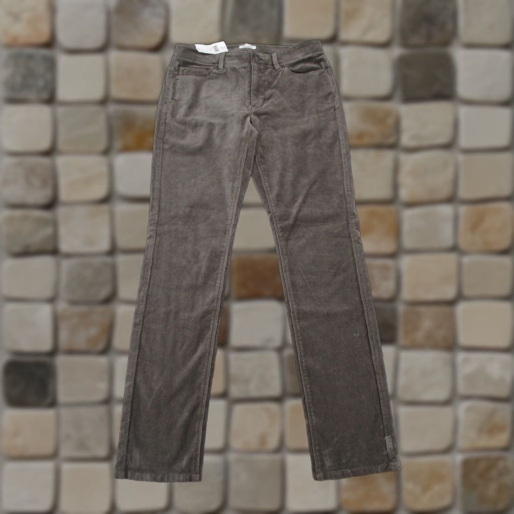 J. Jill J. Jill Womens Pants Size 2 Gray Velvet Skinny Ankle Flat Front Cotton Spandex Solid Size 26" / US 2 / IT 38 - 1 Thumbnail