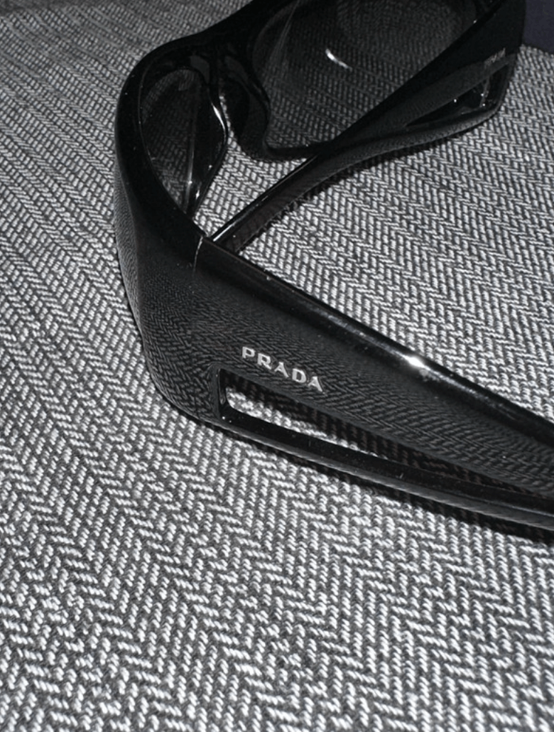 Prada PRADA Sunglasses Rimless Sport Metal Frame Shield Wrap Size ONE SIZE - 1 Thumbnail