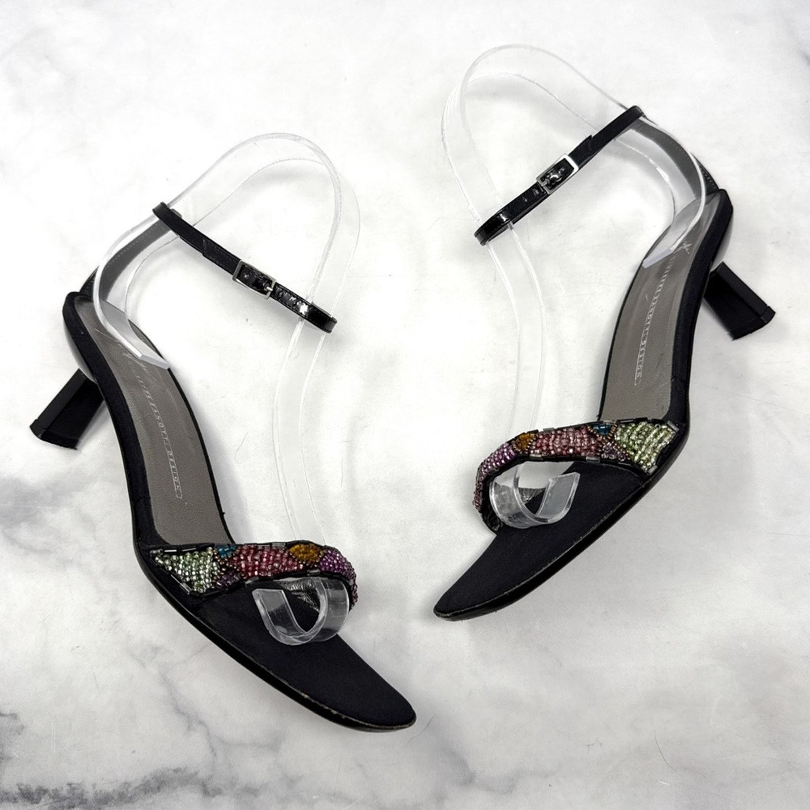 Giuseppe Zanotti Giuseppe Zanotti Vintage 90s Y2K Bead AnkleStrap Kitten Heel Size US 7 / IT 37 - 5 Thumbnail