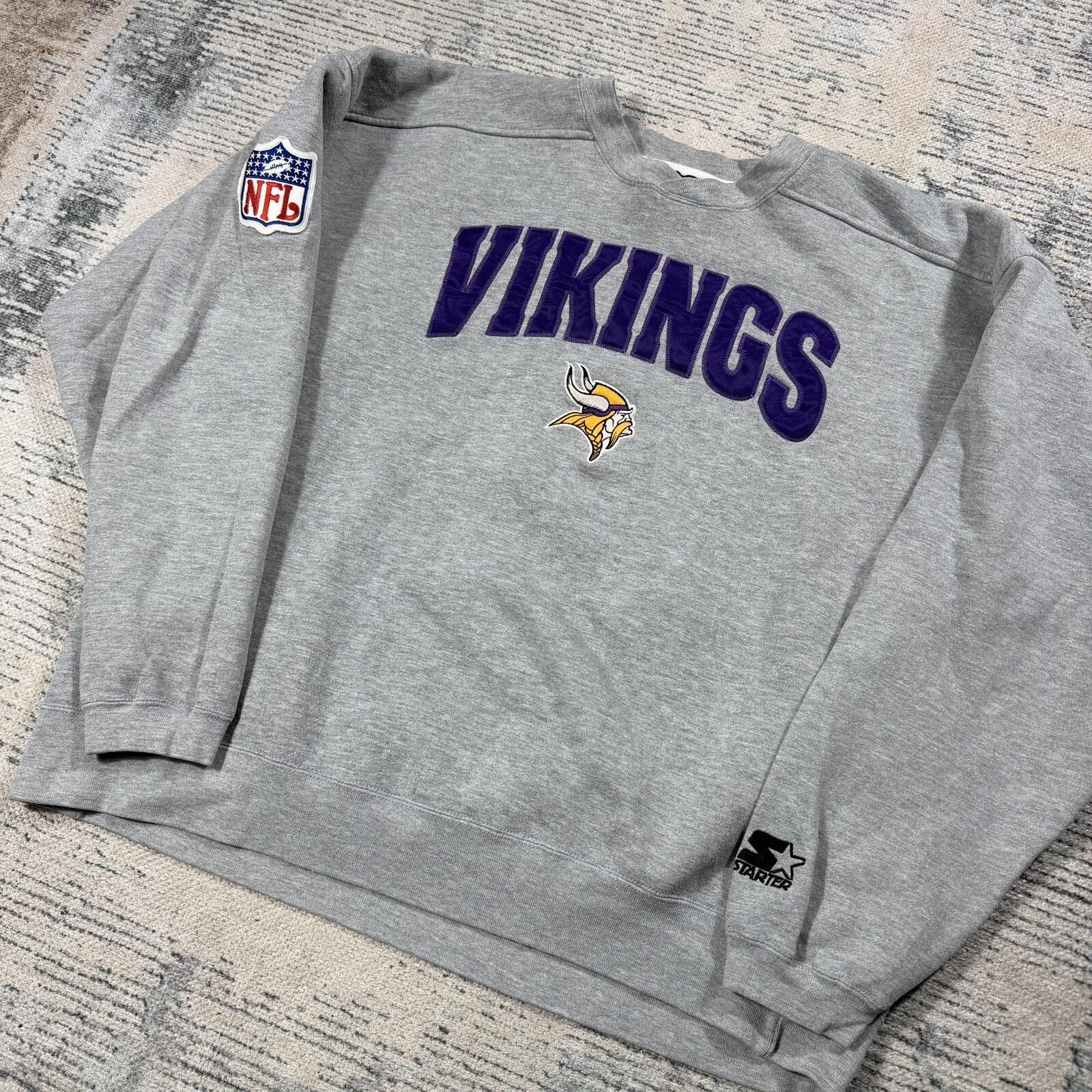 Starter Vintage Minnesota Vikings Starter Sweatshirt 90s Size ONE SIZE - 2 Thumbnail
