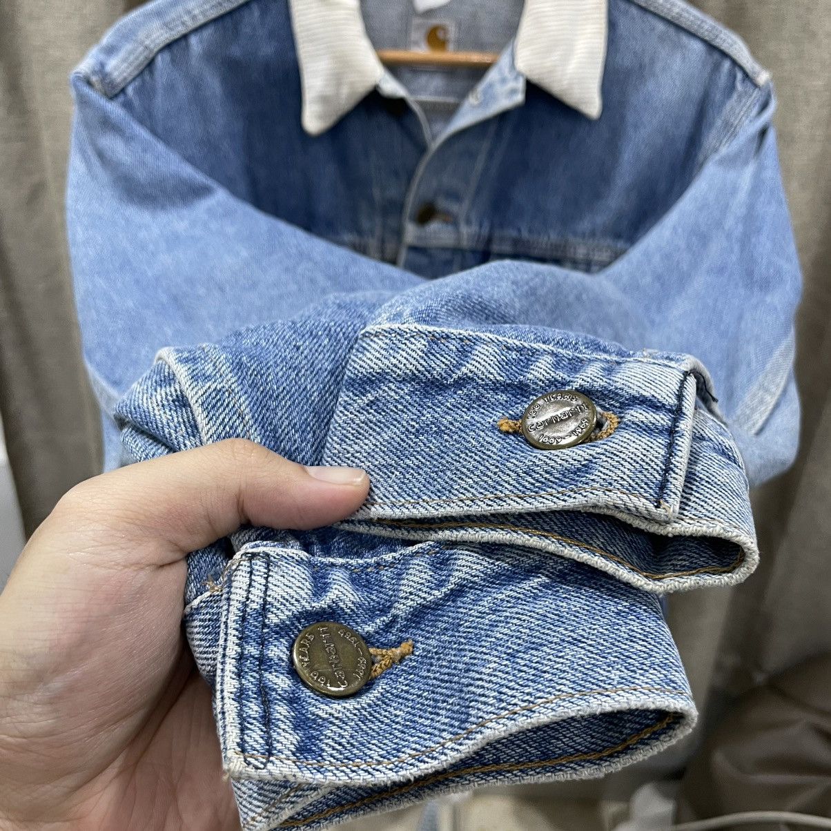 Carhartt × Vintage RARE Vintage Carhatt 100 Anniversary Denim Jacket Trucker Size US M / EU 48-50 / 2 - 5 Thumbnail