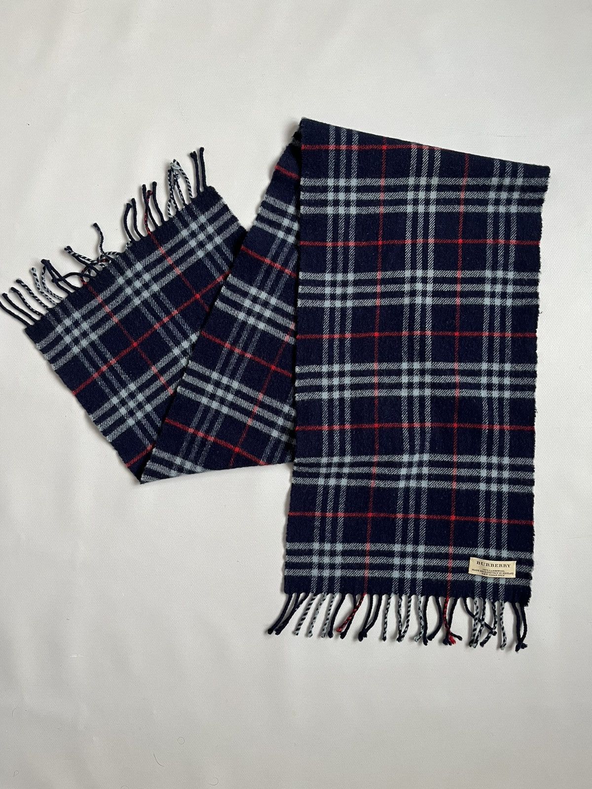 Burberry Burberry London Blue Checkered Plaid Lambswool Scarf Scarve Size ONE SIZE - 3 Thumbnail