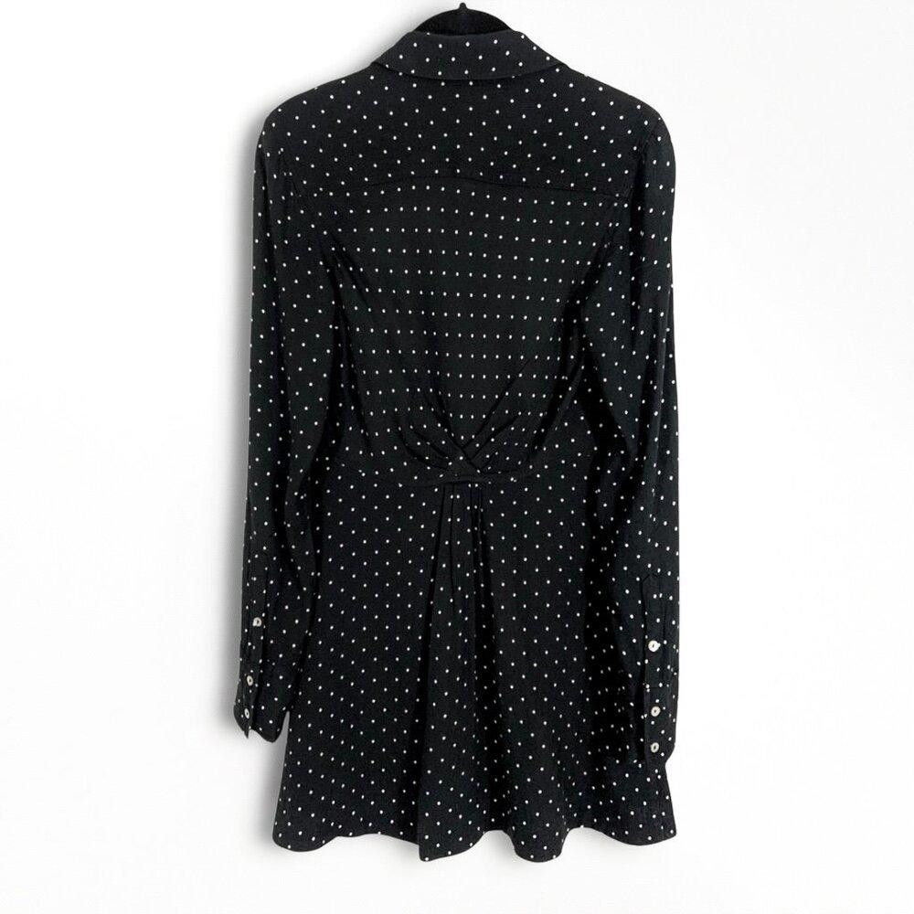 Free People Chic Black Polka Dot Long Sleeve Dress Size XS / US 0-2 / IT 36-38 - 2 Thumbnail