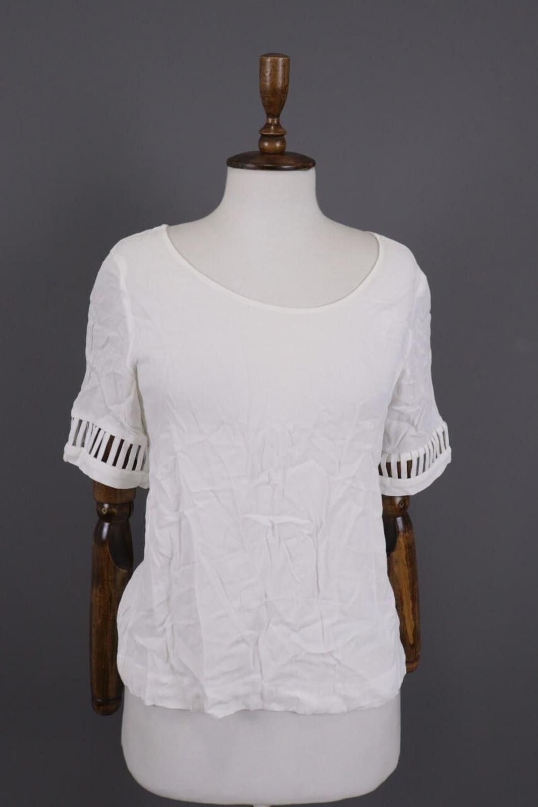 Designer COP COPINE Solix Top White Summer Stretch Top Shirt Size 38 Size M / US 6-8 / IT 42-44 - 1 Thumbnail