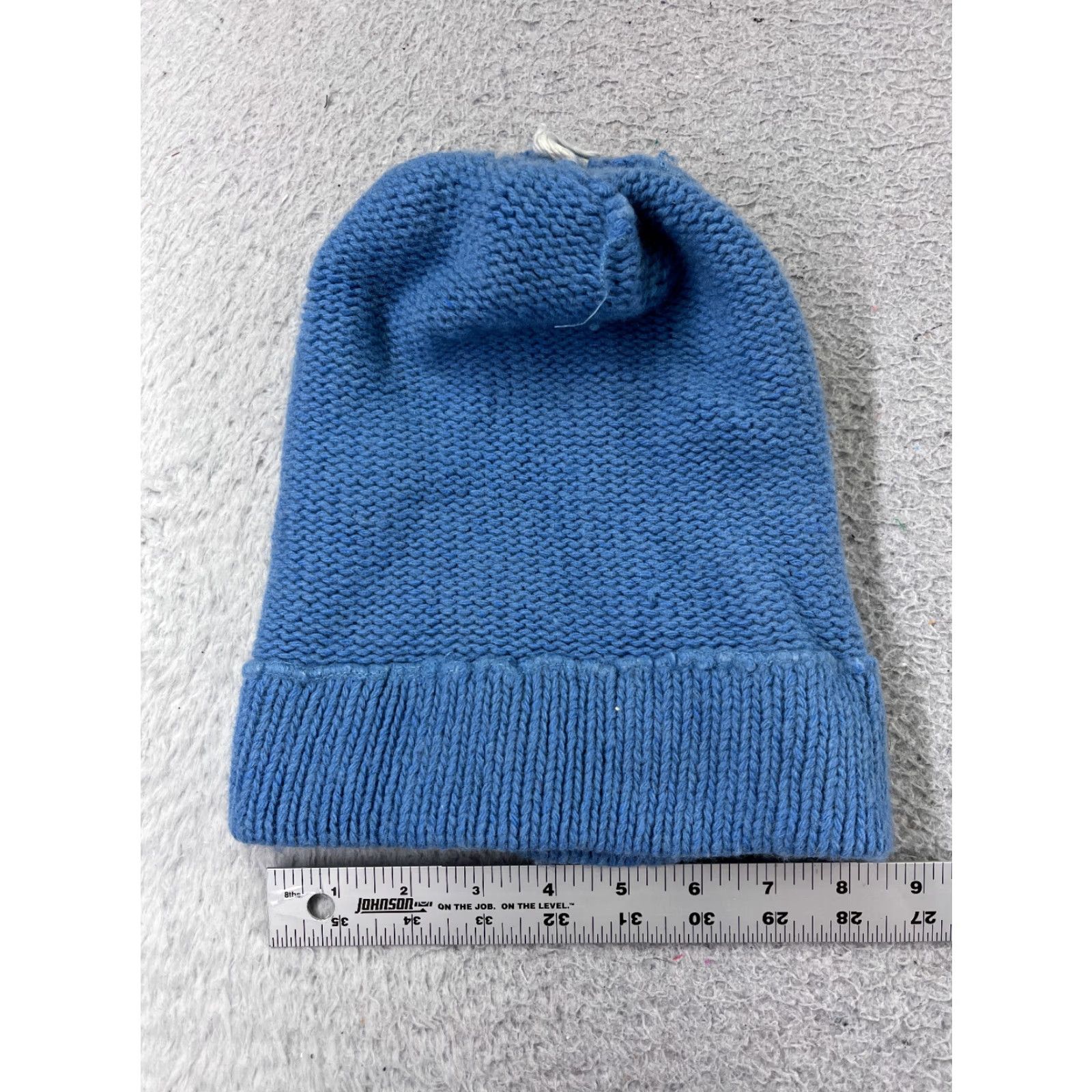 Vintage VINTAGE Beanie Toque Adult One Size Blue Knit Cotton Blend Winter Snow Ski Pom Size ONE SIZE - 4 Thumbnail